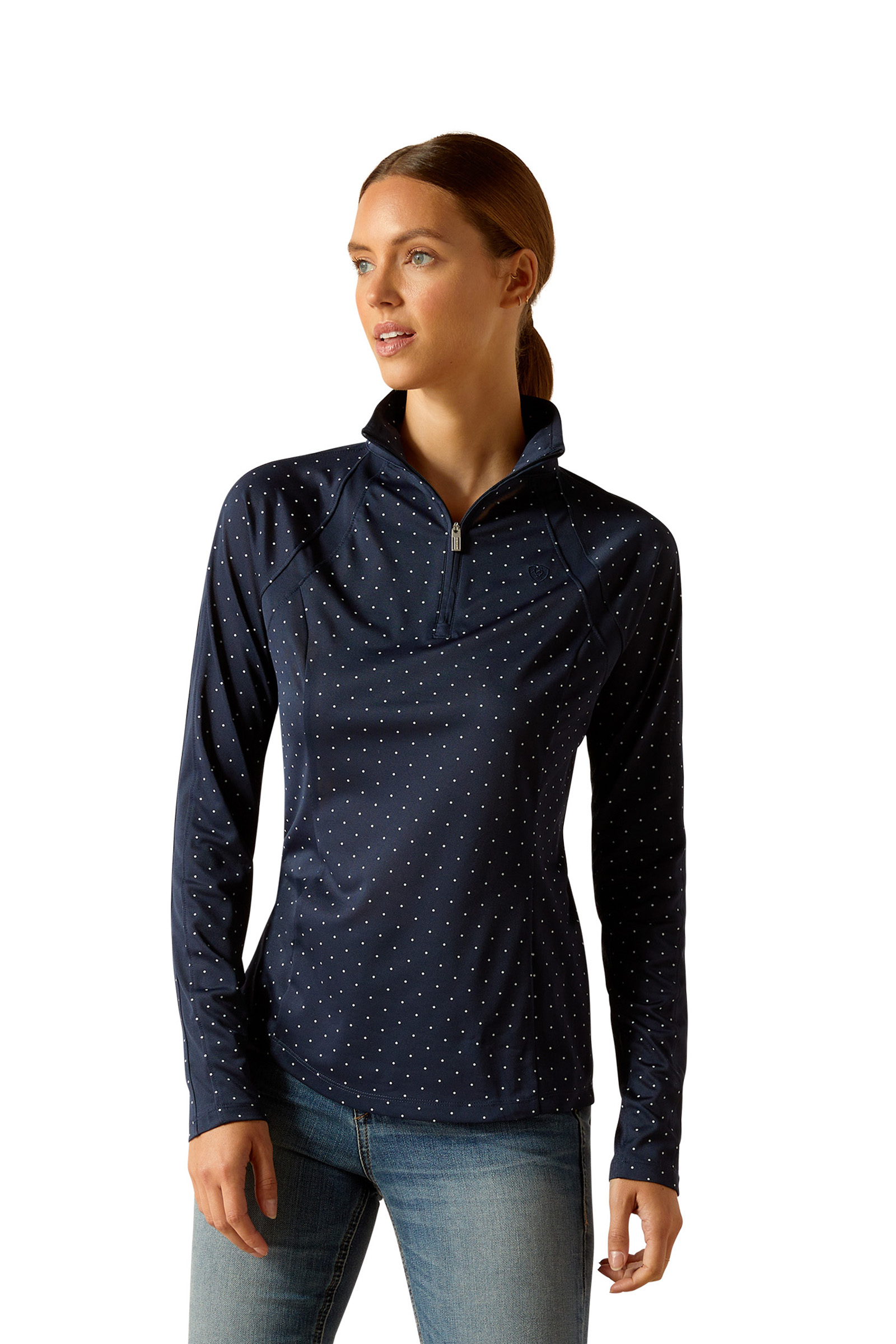 Navy Dot Ariat Sunstopper 3.0 dame-baselayer