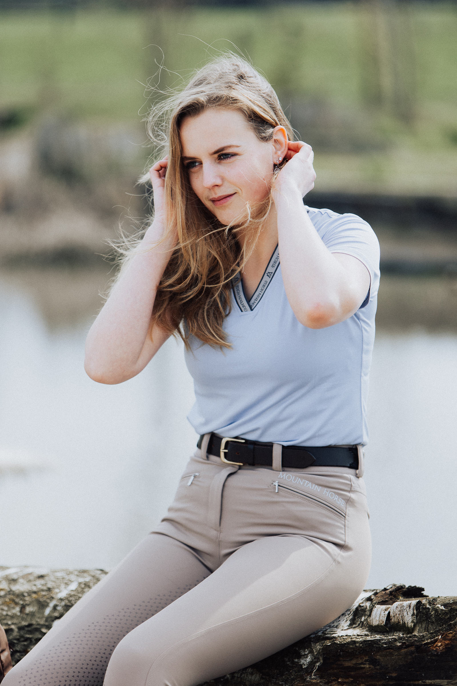 Mountain Horse Diana dame ridebukser med kn&aelig;beskyttelse