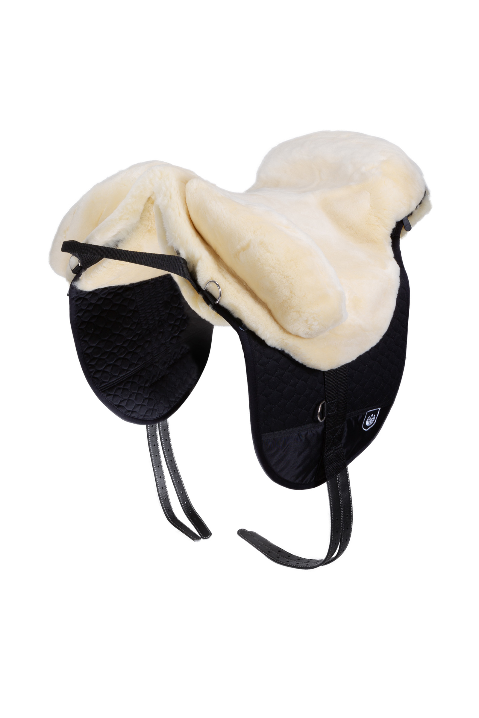 Off-White/Black Christ Lambskin Bareback ridepad, Premium Plus.