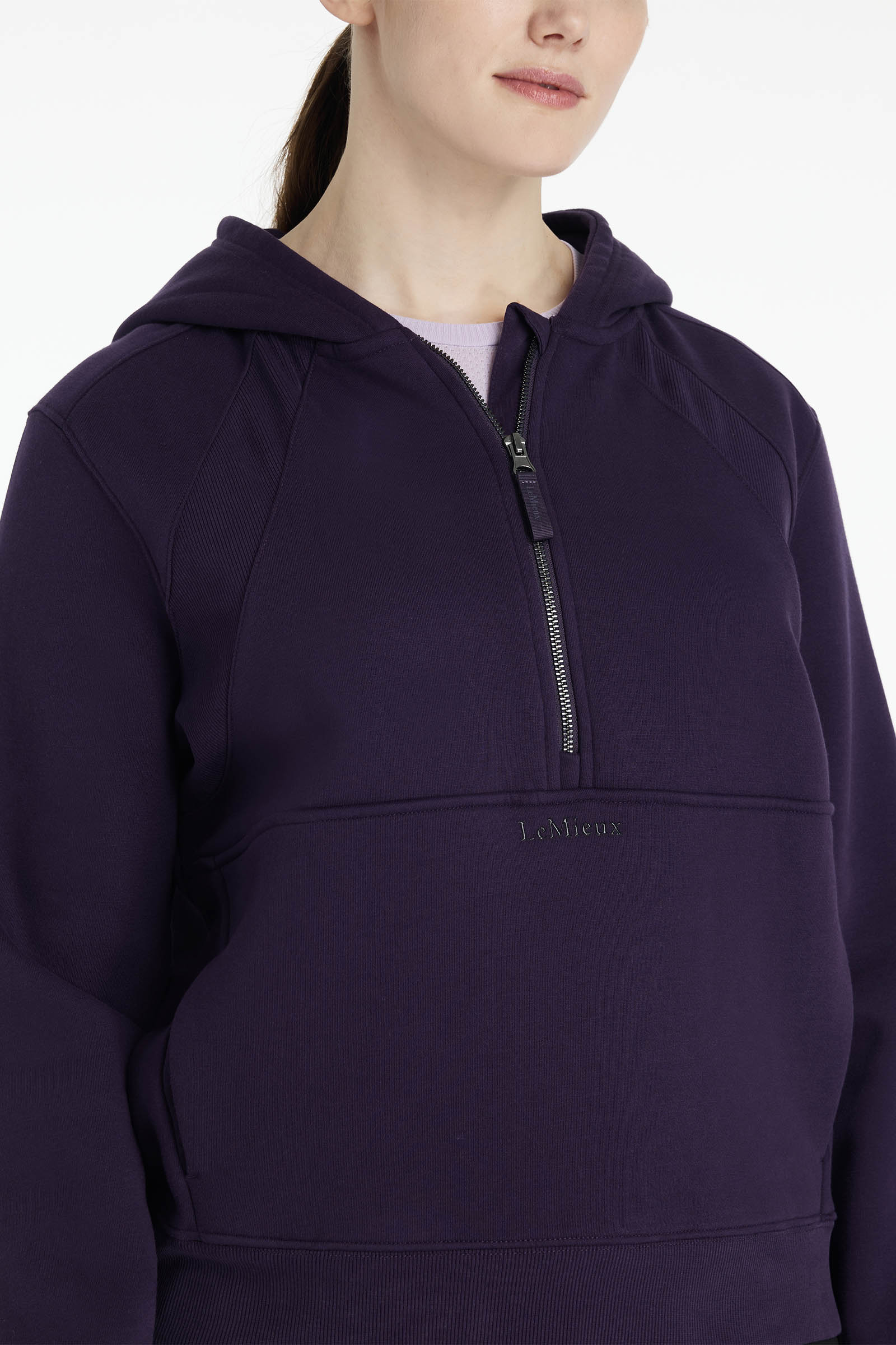 LeMieux Henrietta dame hoodie med halv lynl&aring;s