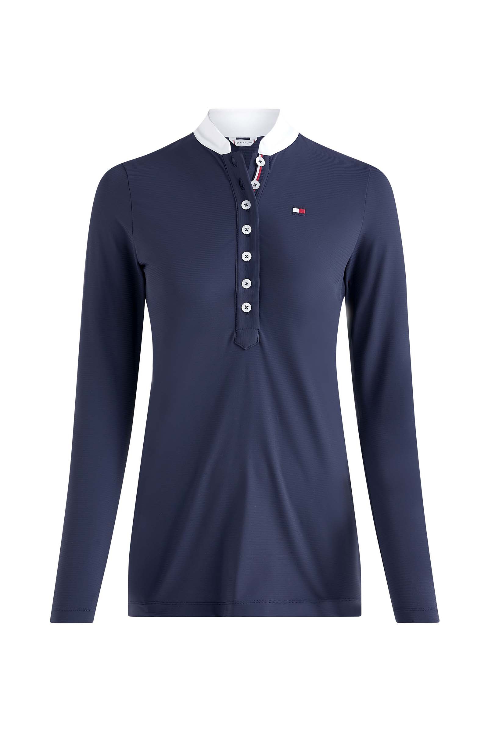 Tommy Hilfiger Equestrian lang&aelig;rmet st&aelig;vnebluse, damemodel