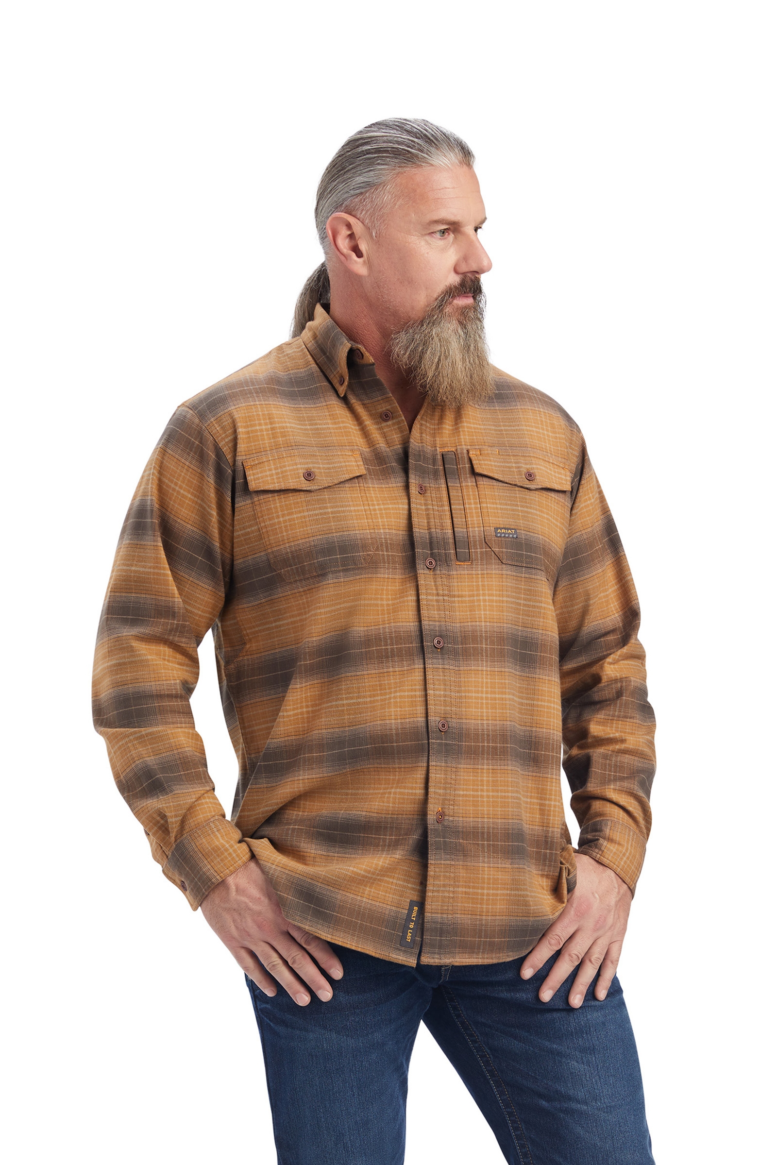 Safari Light brown Ariat Rebar flannel DuraStretch arbejdstøj