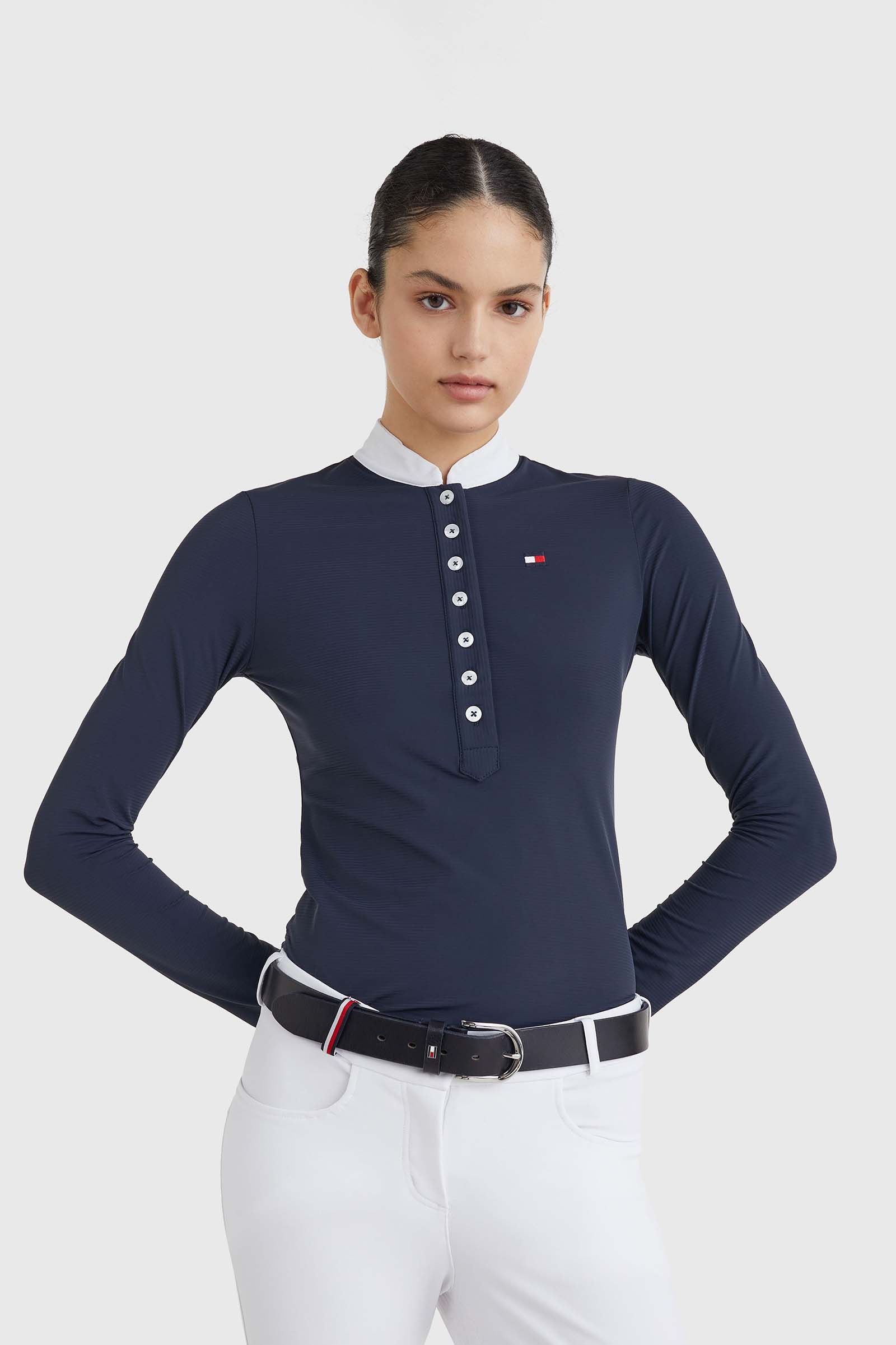 Tommy Hilfiger Equestrian langærmet stævnebluse, damemodel