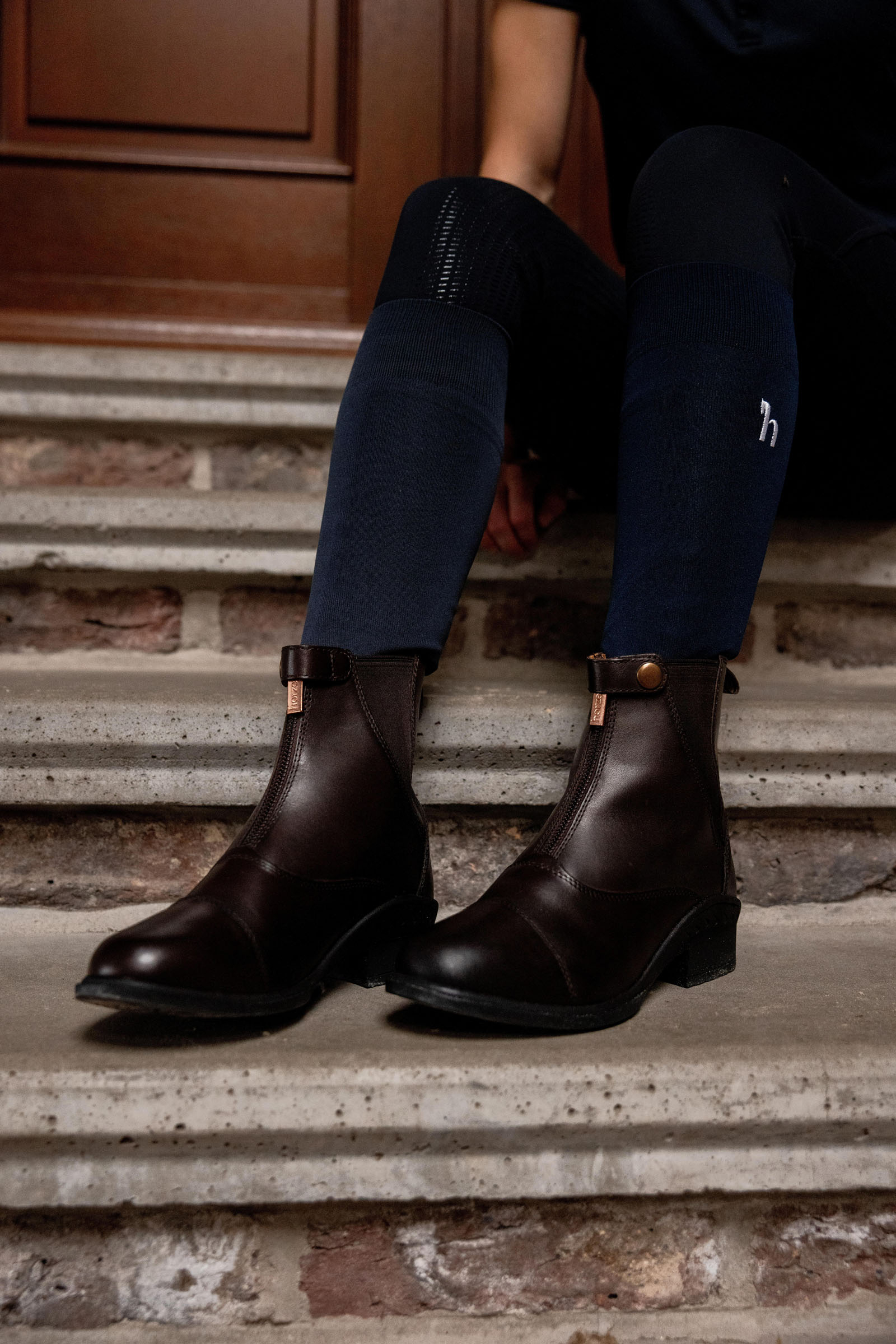 Horze Rose læderjodphurstøvler med frontlynlås