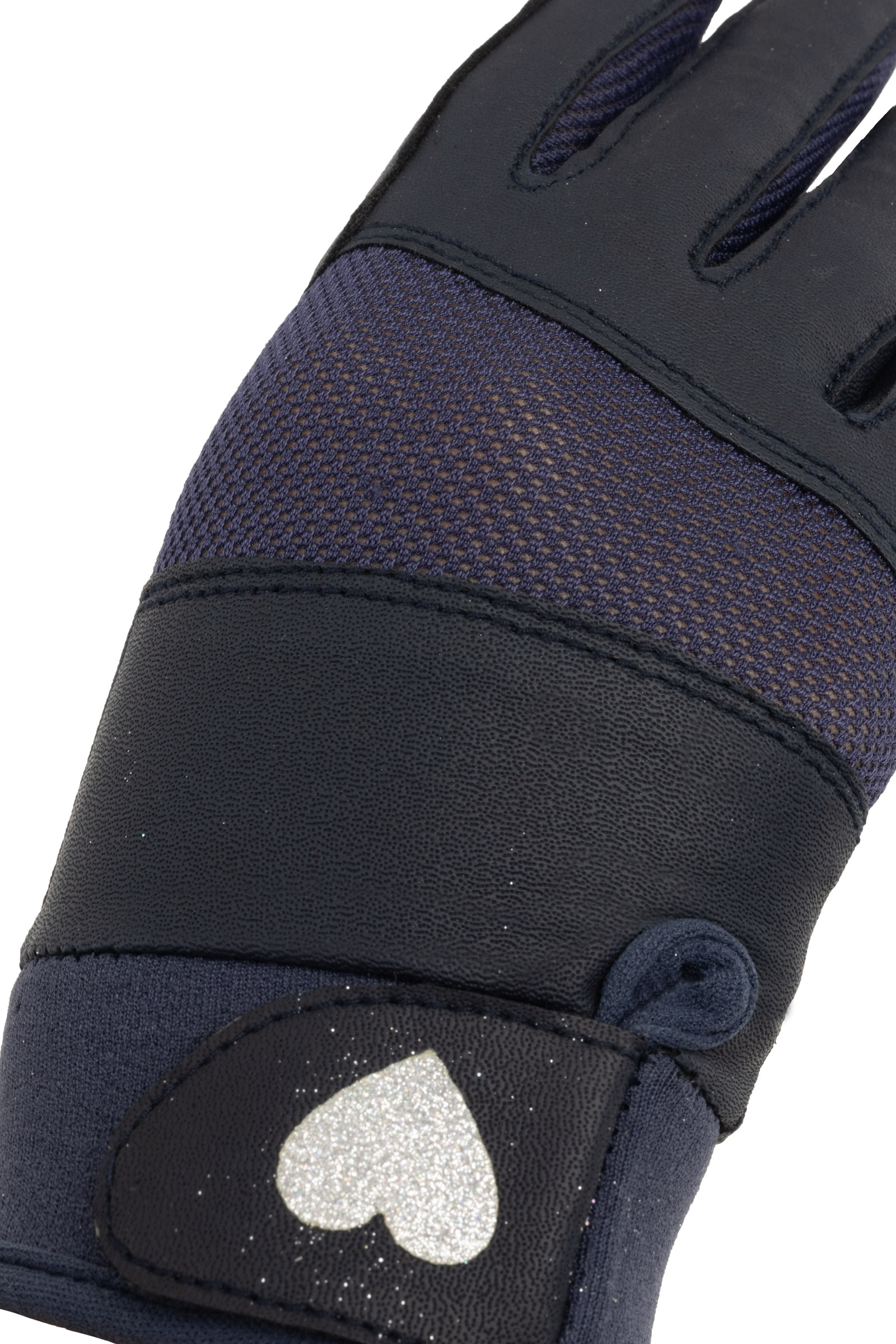 Horze børnehandsker med hjerteglimmer