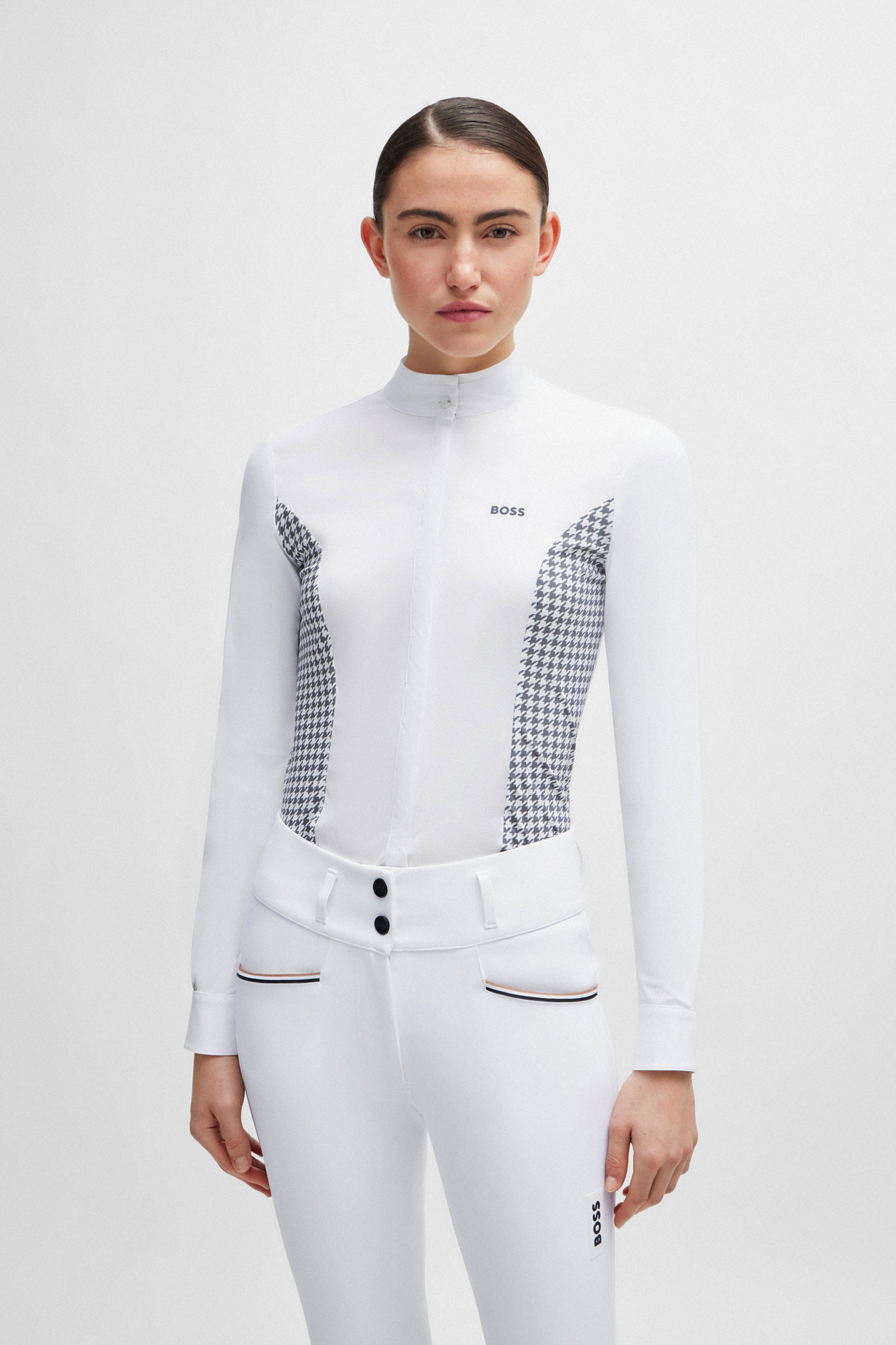 Boss Emma showbluse Houndstooth
