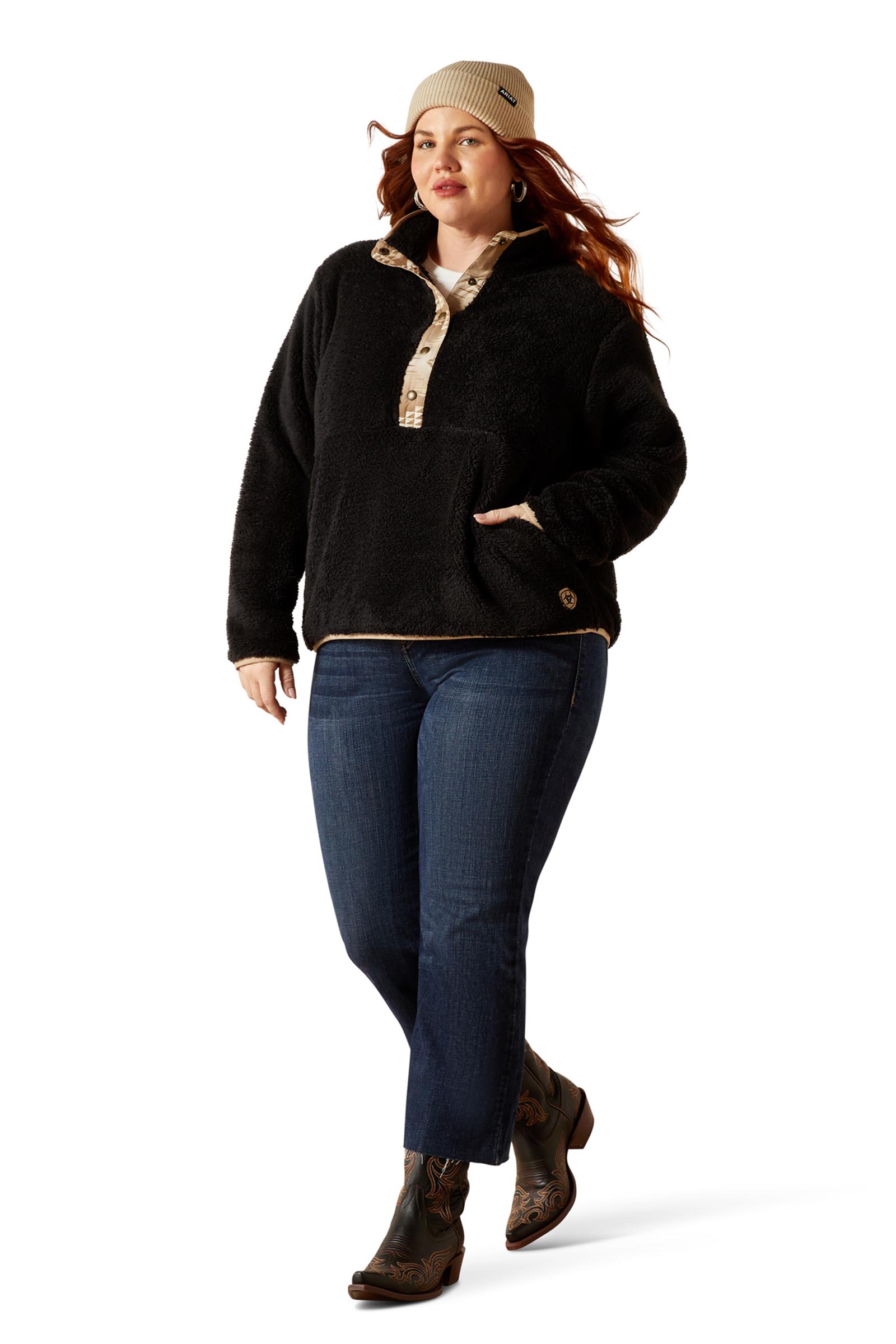 Ariat Berber Snap damesweater med 1/2 knaplukning