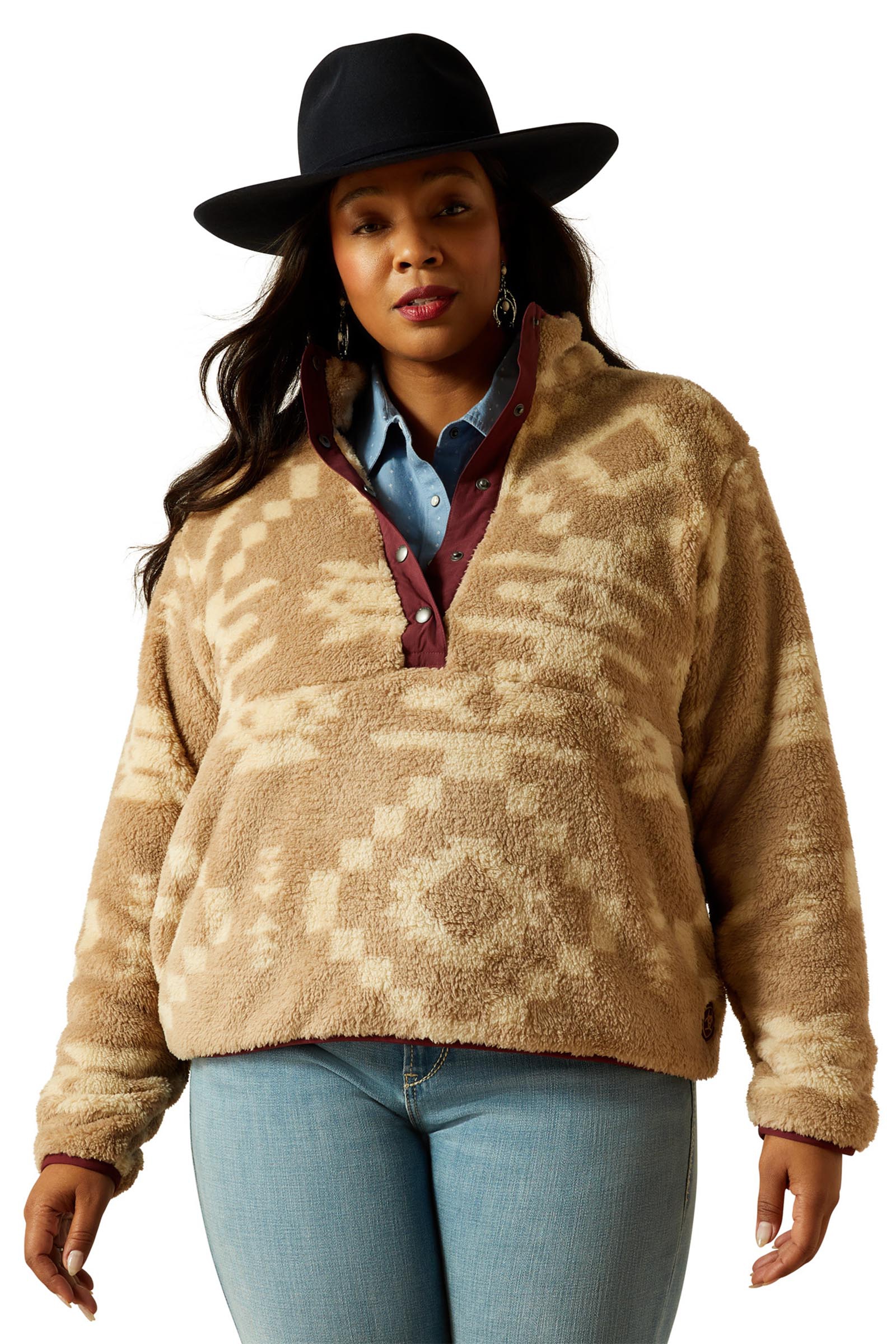 Ariat Berber Snap damesweater med 1/2 knaplukning