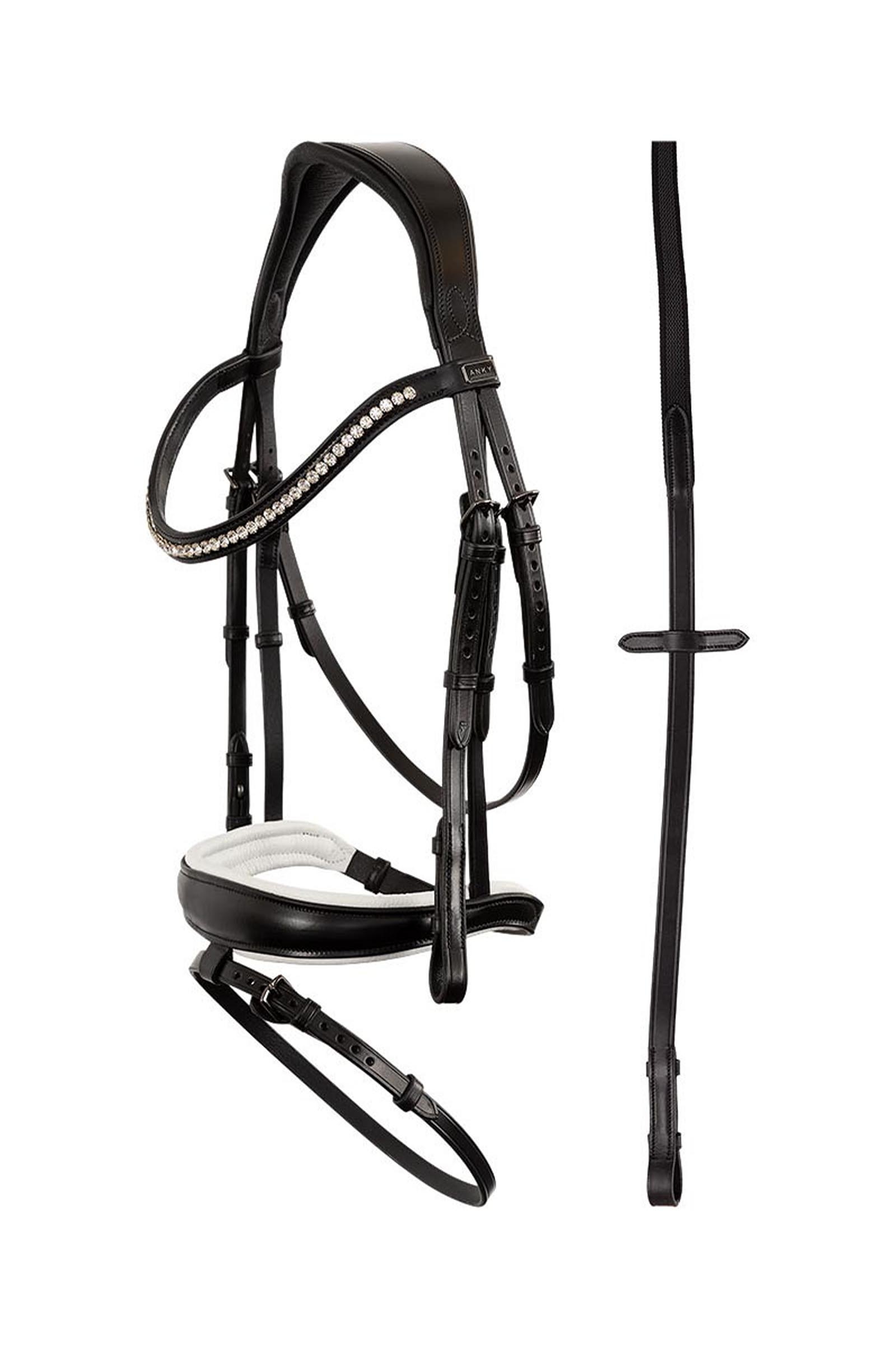 Black/White ANKY Anatomic Trense med Kombineret N&aelig;seb&aring;nd, Polstret