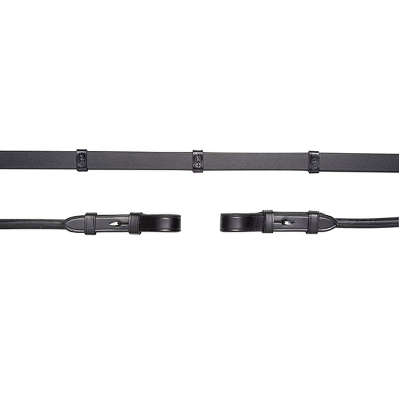 Schockemöhle Sports lædertøjler, krog og spænde, med stoppere, rund