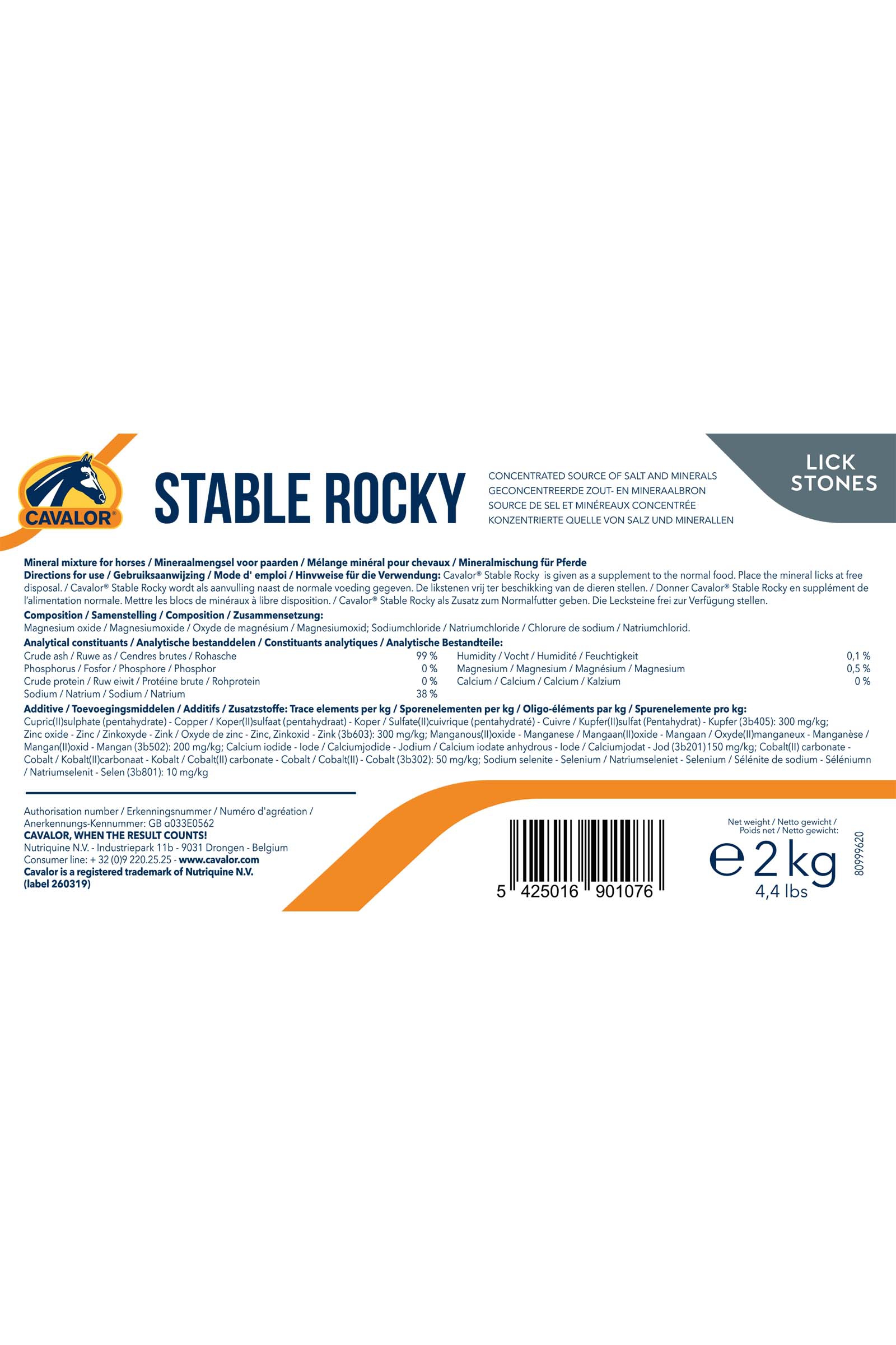 Cavalor Stable Rocky, Salt Lick, 10x2 kg