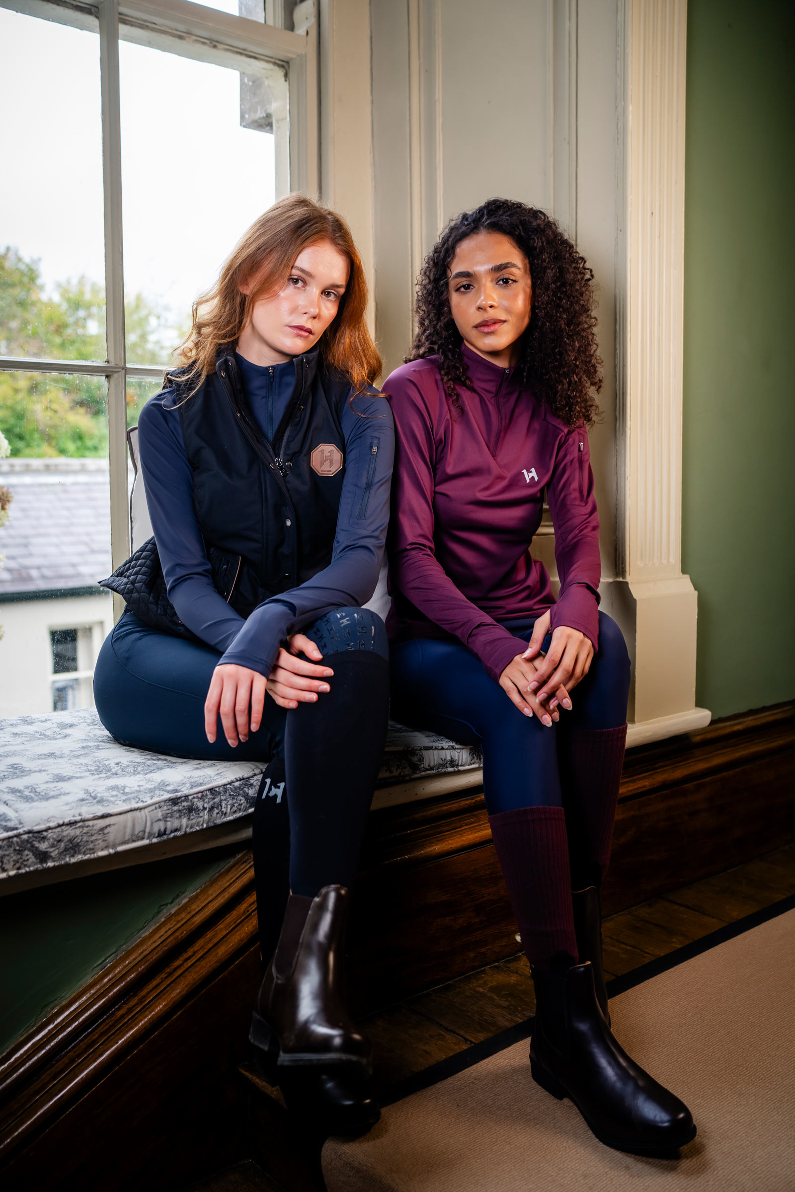 Core Navy Horseware Strive Winter 1/4 zip top til damer