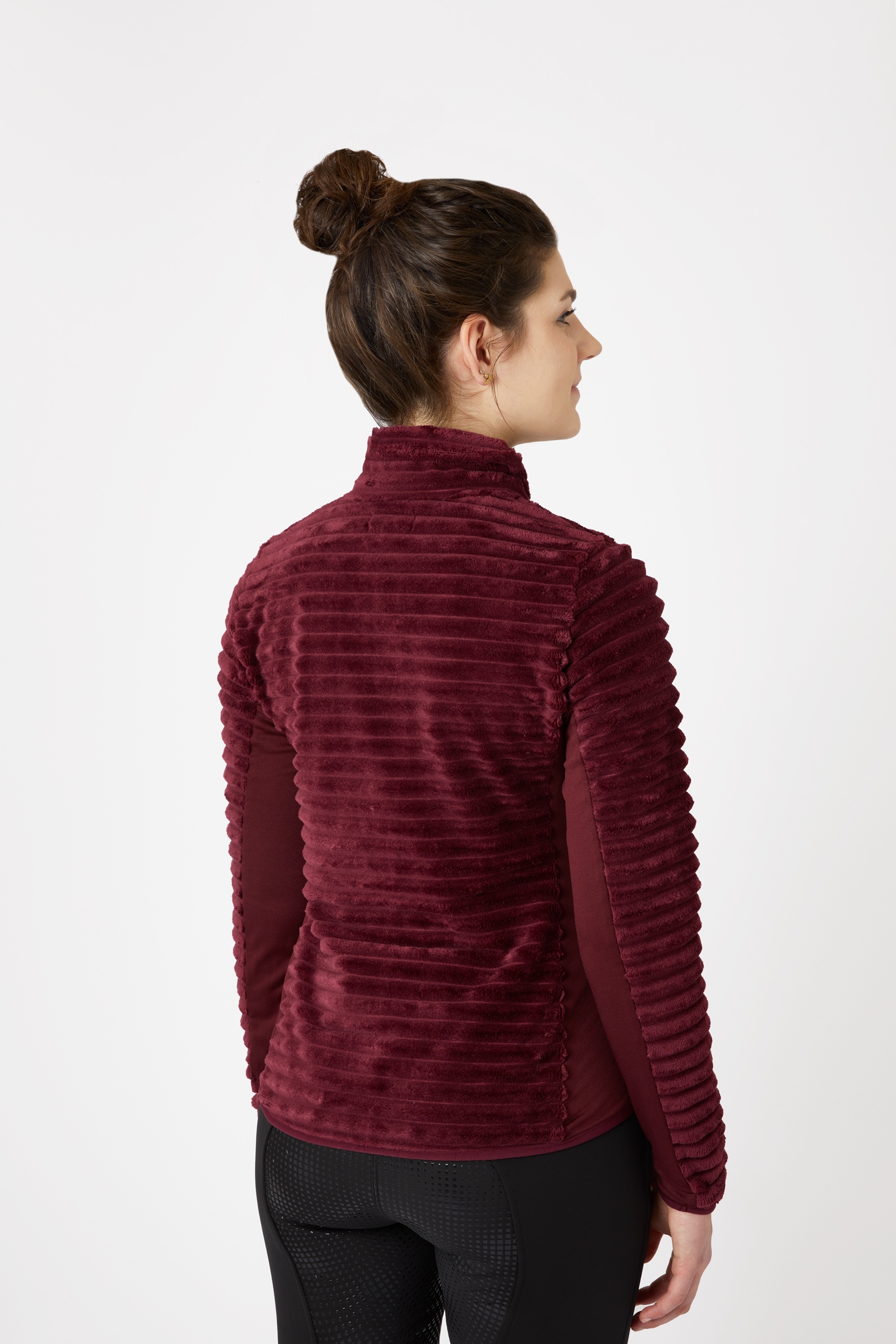 Horze Della Stribet Fleece Ridejakke, damemodel