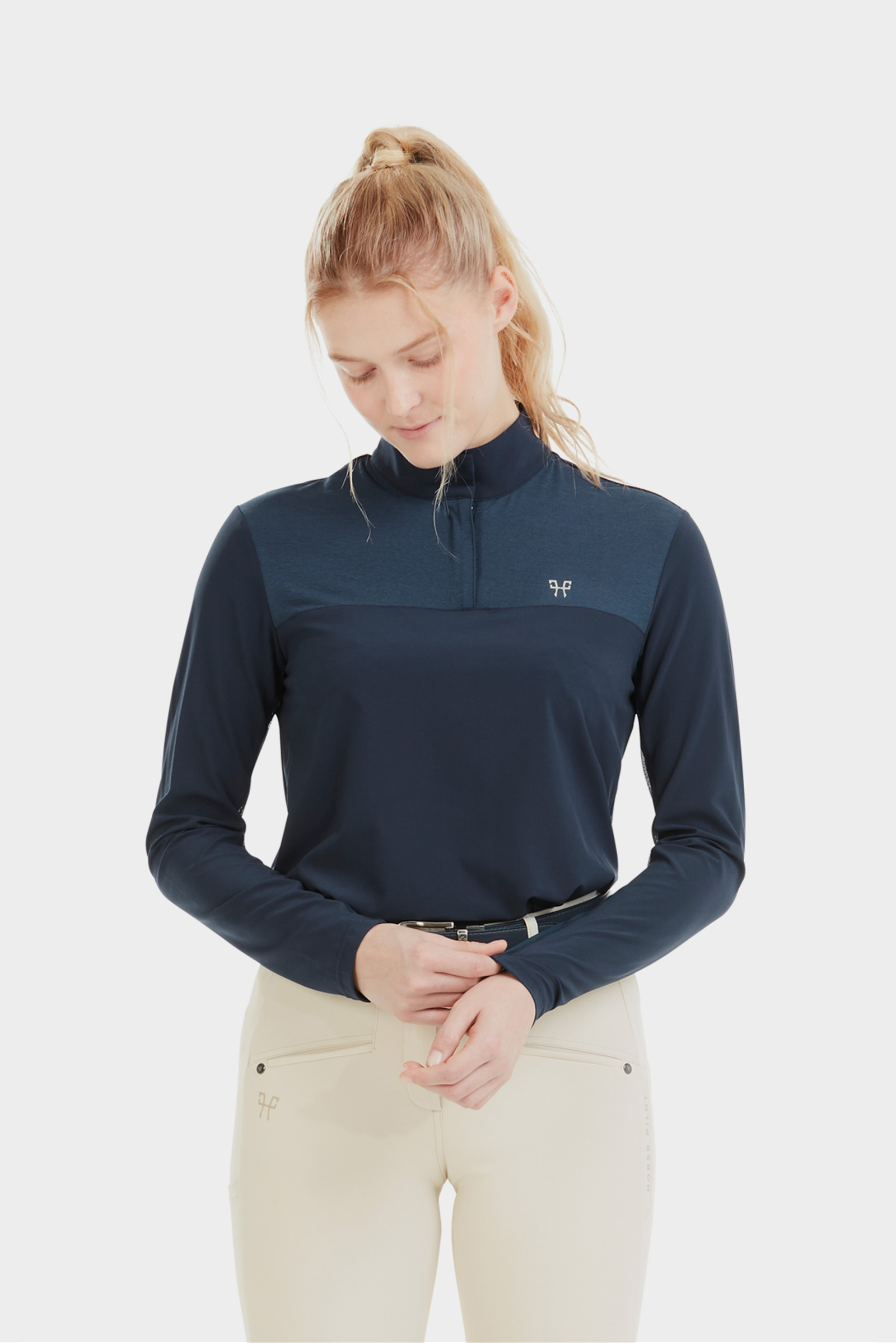 Navy Horse Pilot Sunrise Dameskjorte