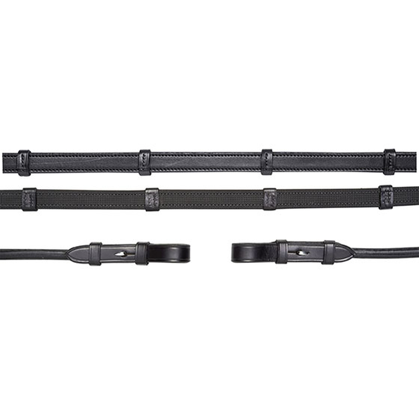 Schockemöhle Sports tøjler, runde, læder/gummi, rundsyede tøjler