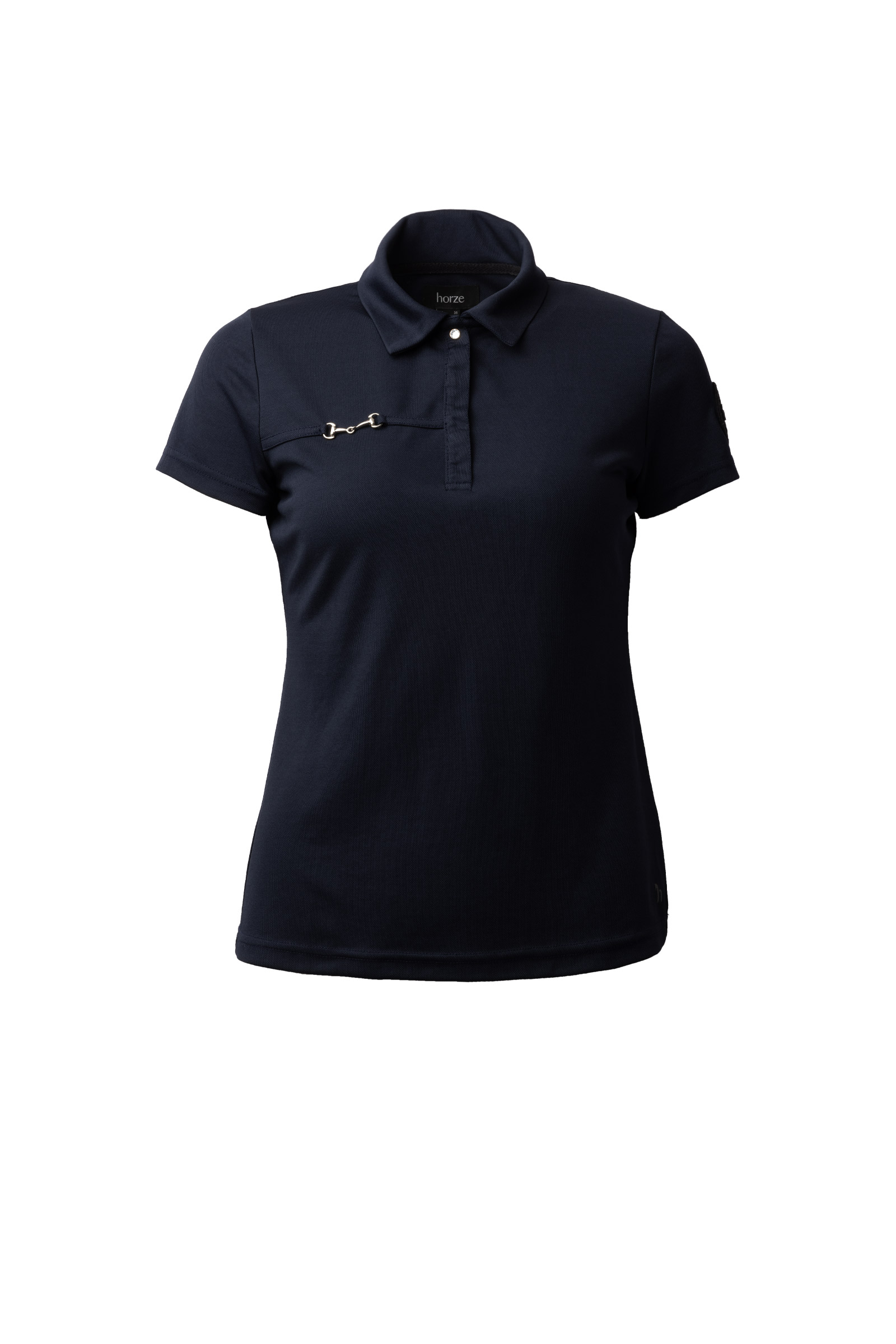 Dark Navy Horze Denise funktionel, kort&aelig;rmet poloshirt, damemodel