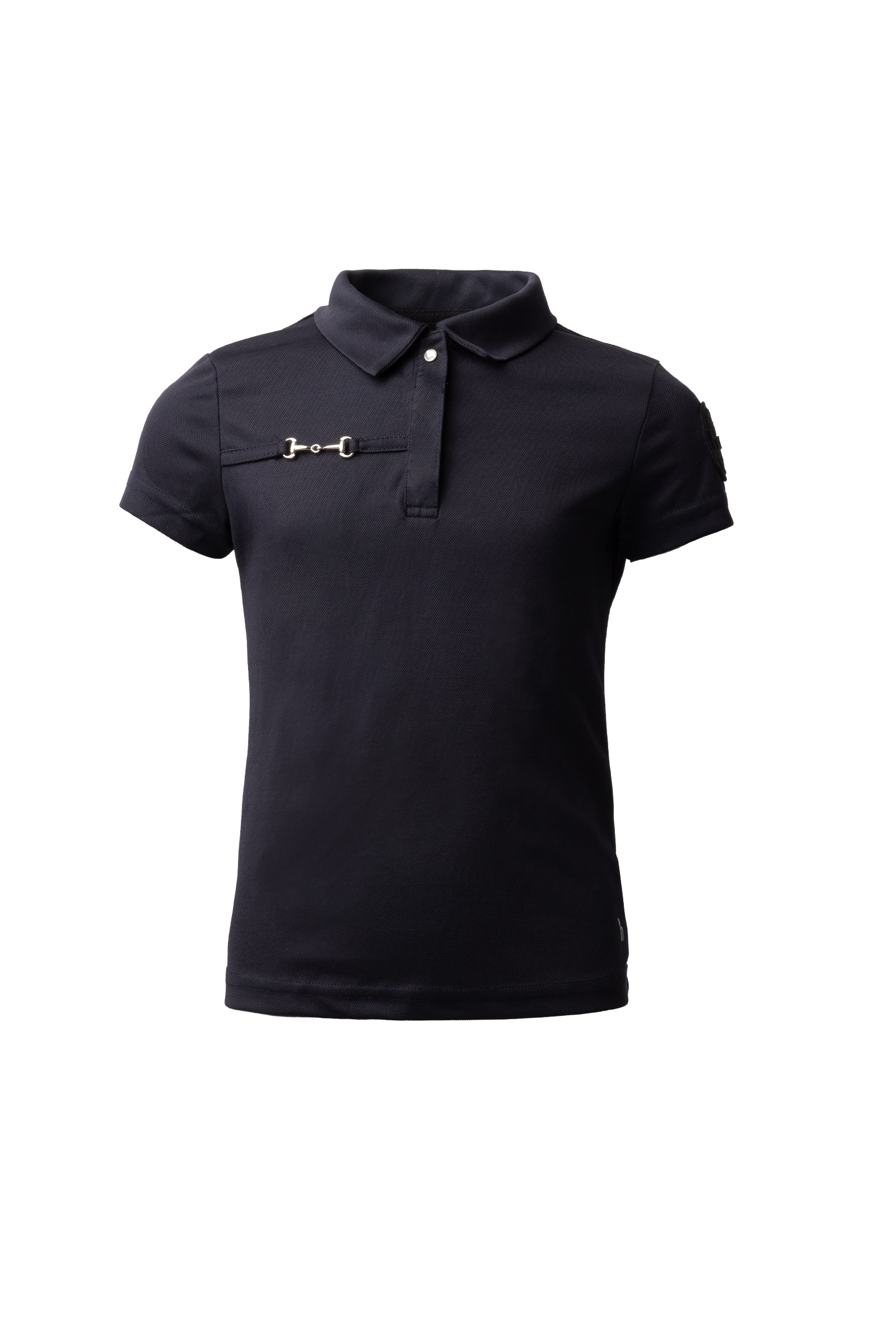 Dark Navy Horze Young Rider Denise funktionel, kort&aelig;rmet poloshirt