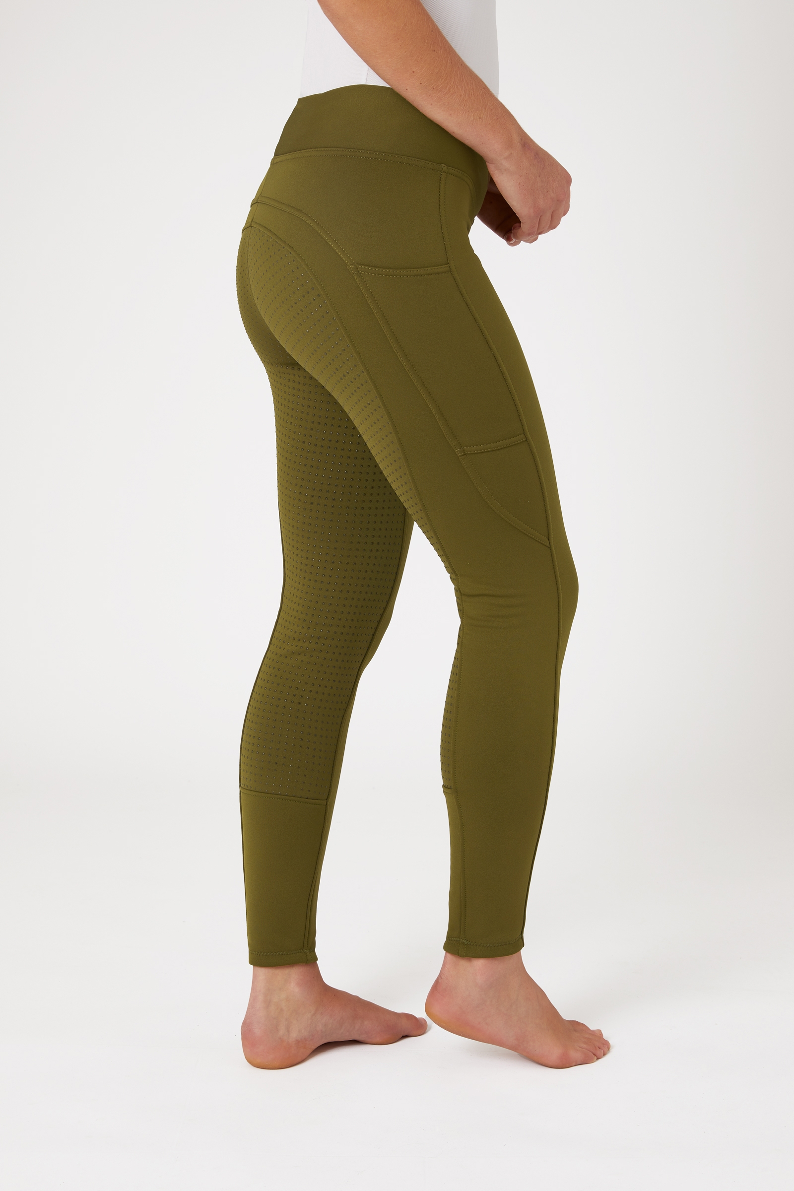 Horze Active fuld grip vinterridetights med telefonlomme, damemodel