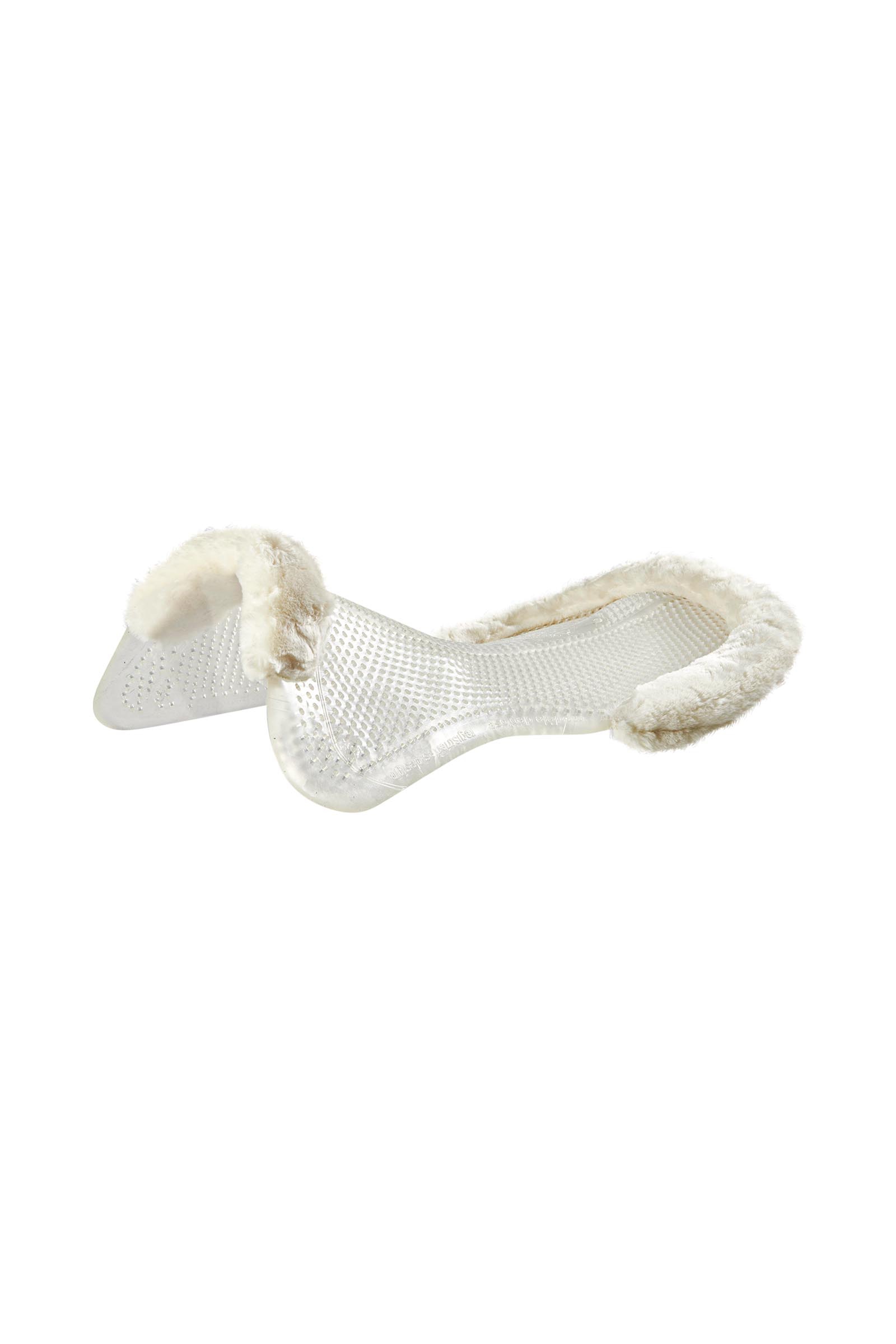 Transparent/Natural Acavallo skridsikker Classic gelpad med kunstigt lammeskind, flad