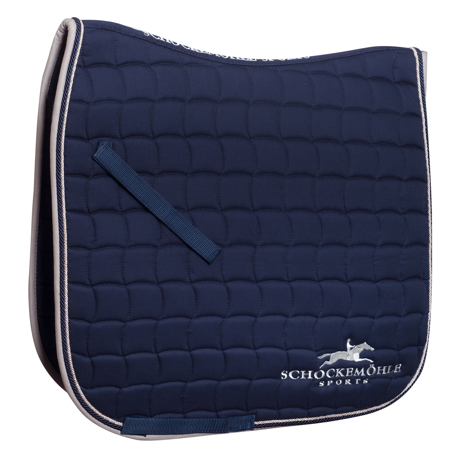 Navy/Stone grey Schockemohle Sports Dynamite DL, Dressurunderlag med logo