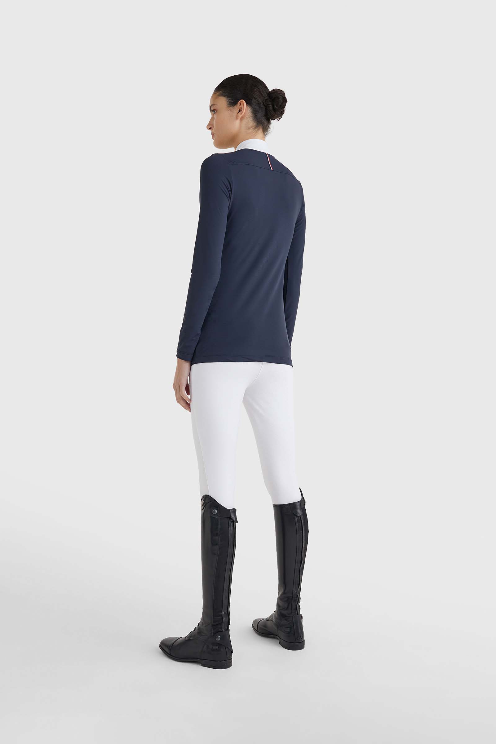 Tommy Hilfiger Equestrian lang&aelig;rmet st&aelig;vnebluse, damemodel