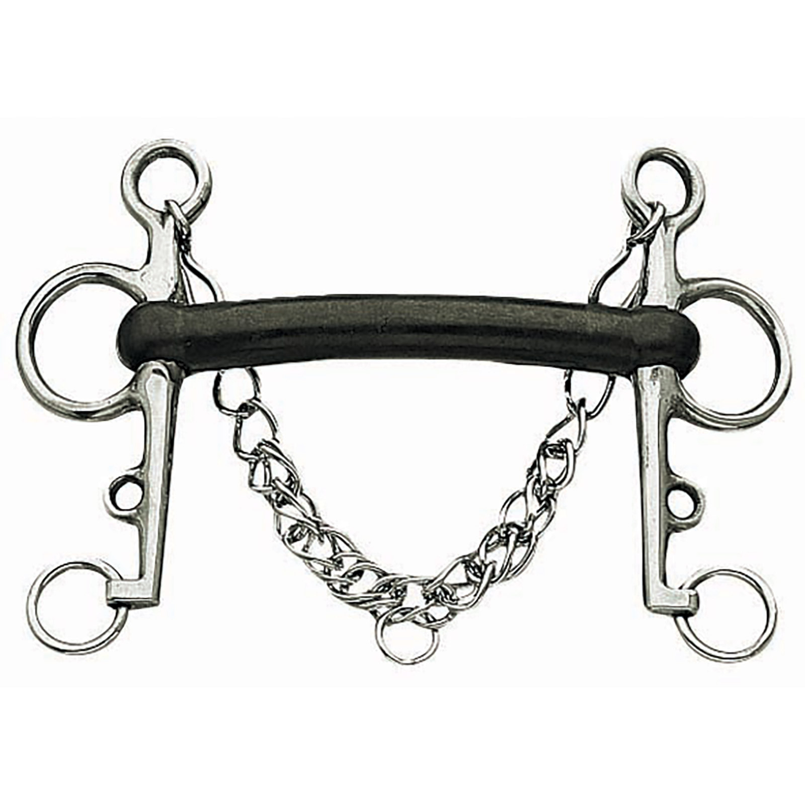 Korsteel Mullen Mouth Pelham Bid, hårdt gummi