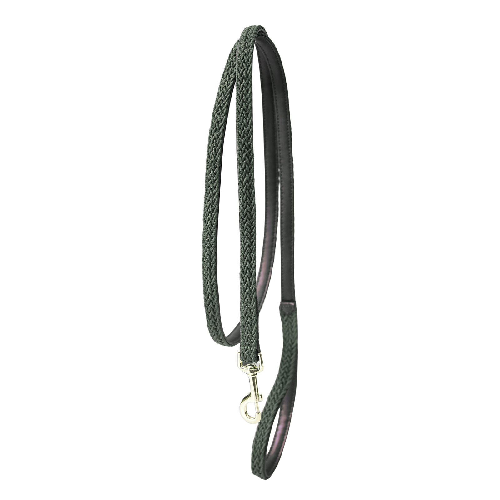 Olive Dark green Kentucky Dogwear Plaited Nylon Dog Lead hundesnor