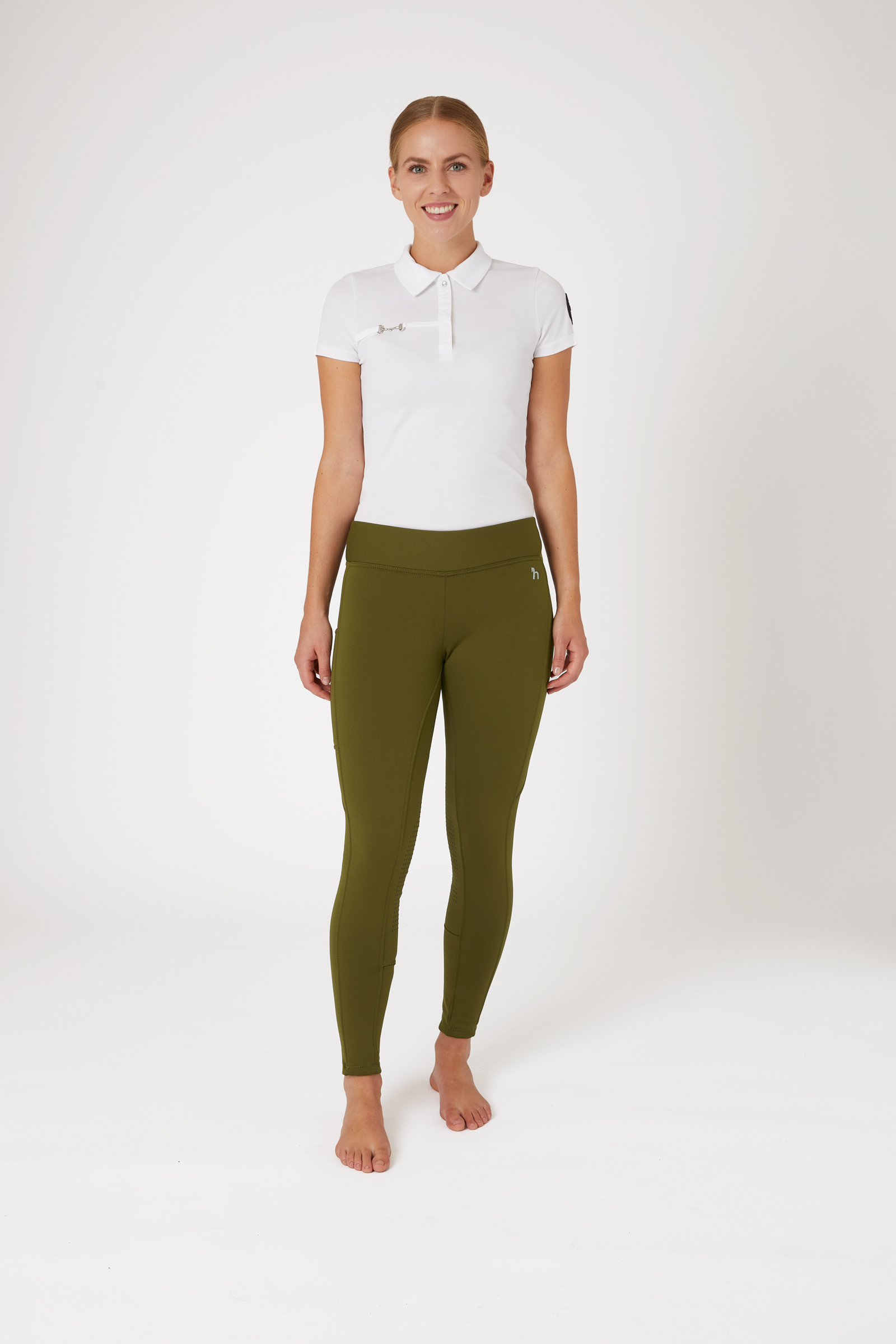 Horze Active kn&aelig;grip vinterridetights med telefonlomme, damemodel