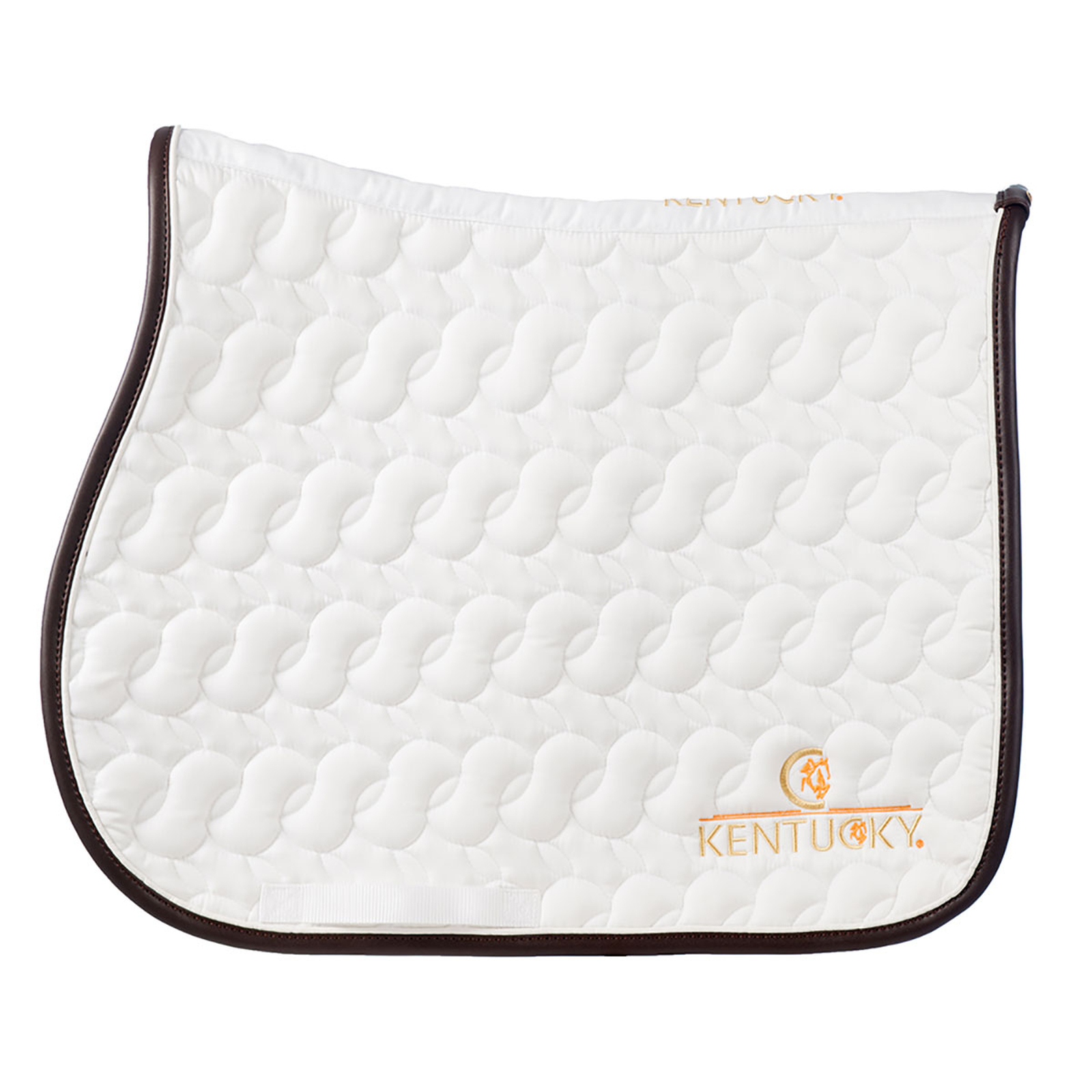 White/White/Brown Kentucky Horsewear Absorb sadelunderlag