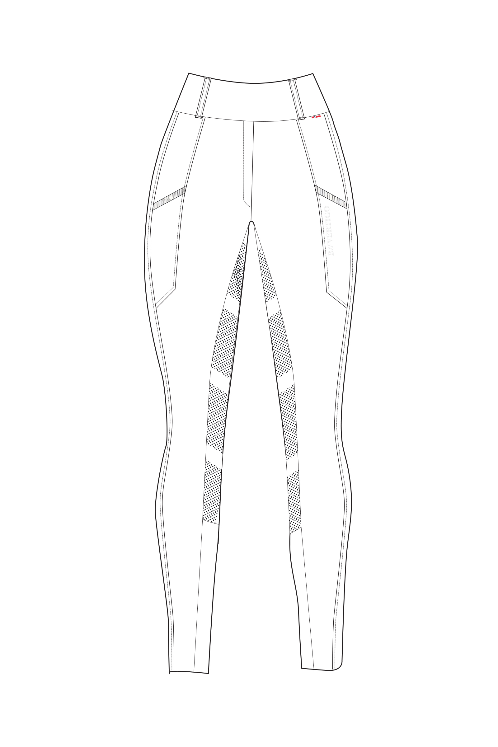 White B Vertigo Diana rideleggings med fuldt s&aelig;de og kompression til damer  