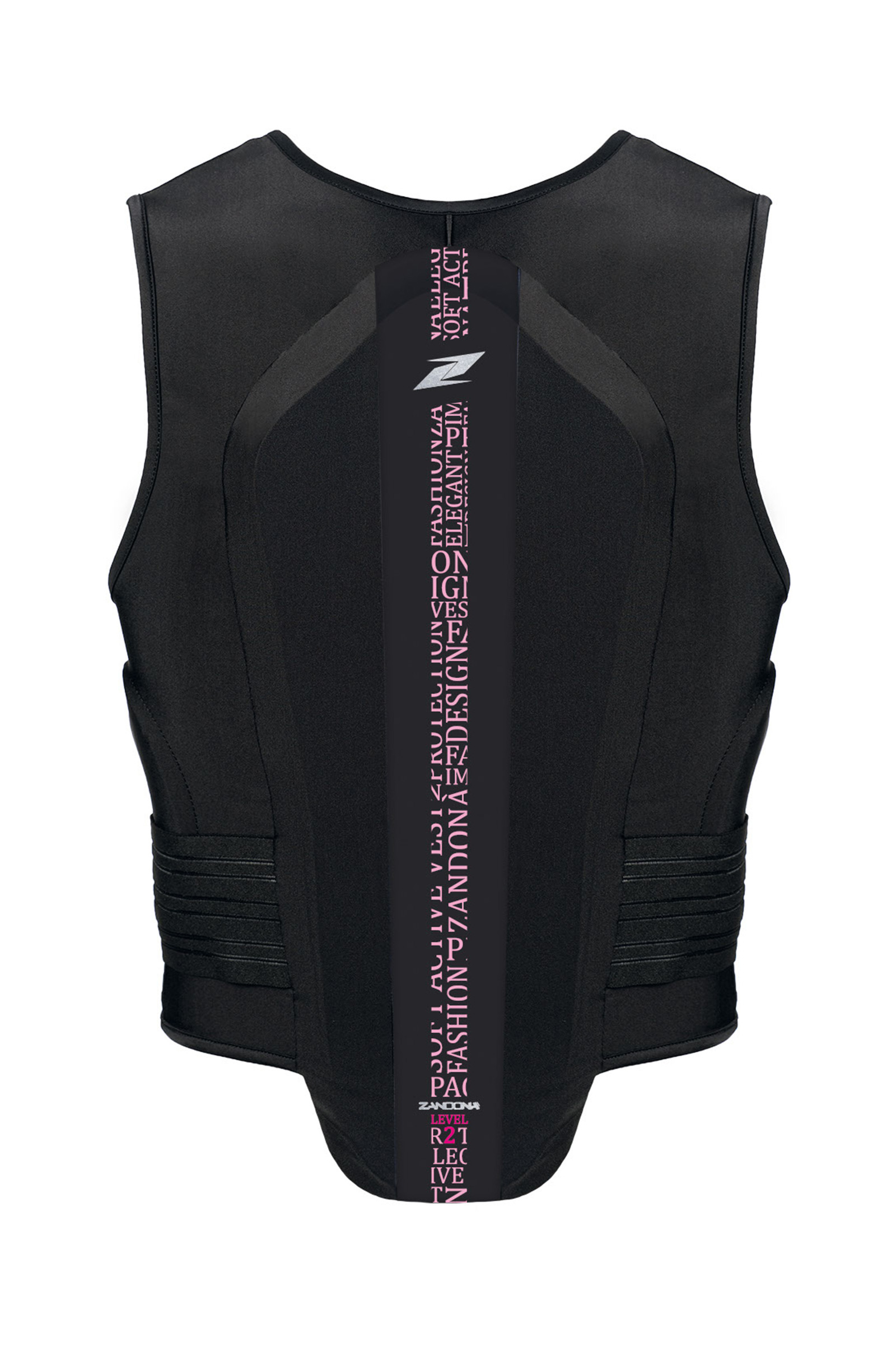 Black/Light Pink Stretch Zandona Soft Vest Pro Kid Rygbeskytter, børnemodel