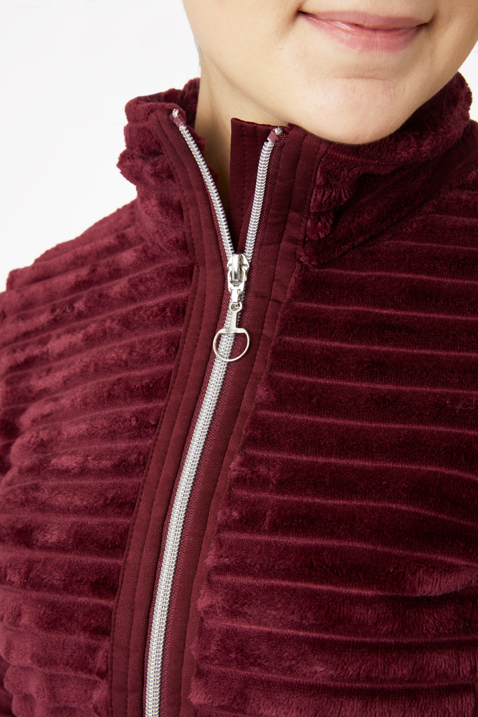 Horze Della Stribet Fleece Ridejakke, damemodel