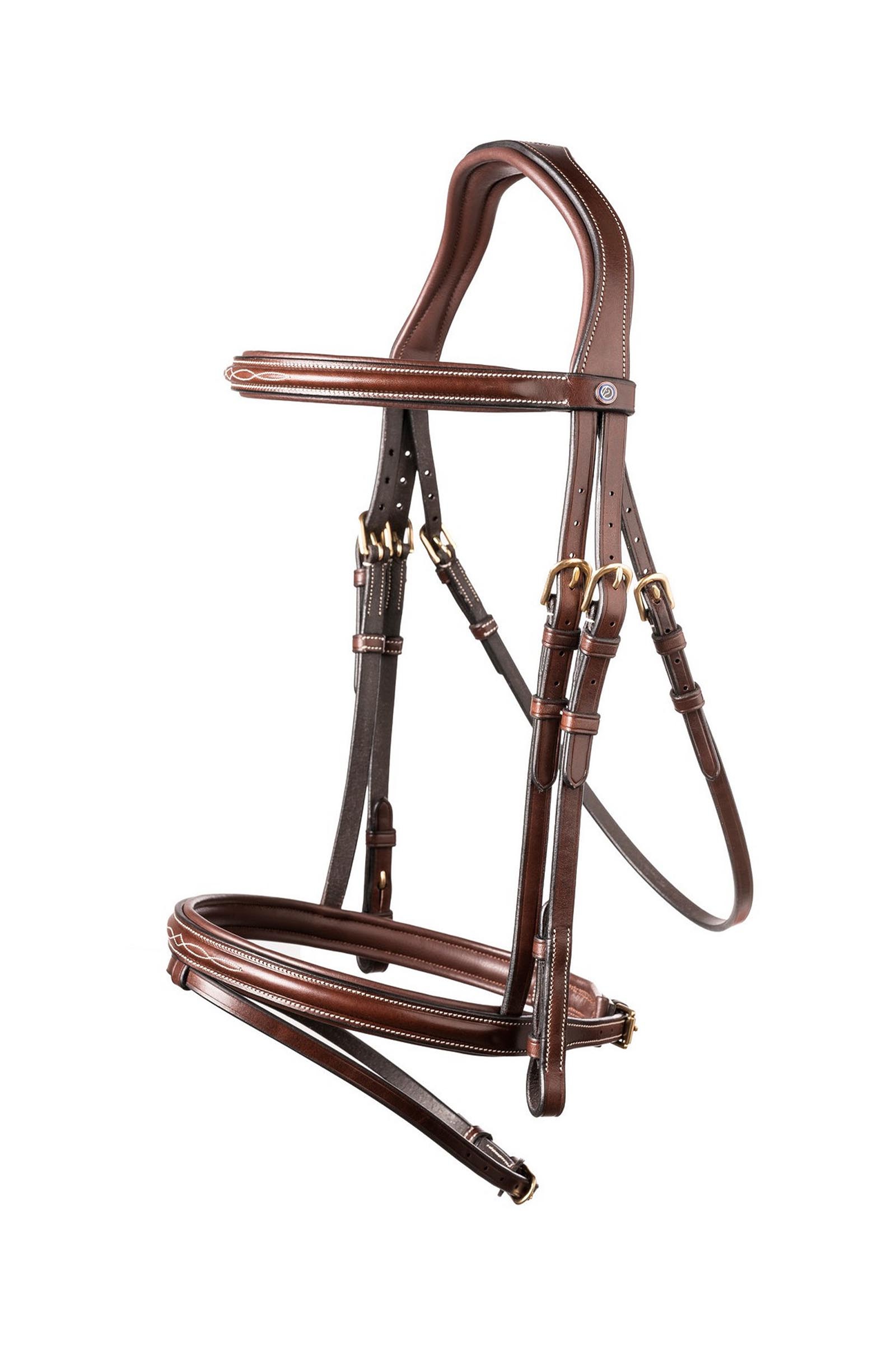 Brown/Gold Trust Equestrian Calgary Kombineret n&aelig;seb&aring;nd Bridle
