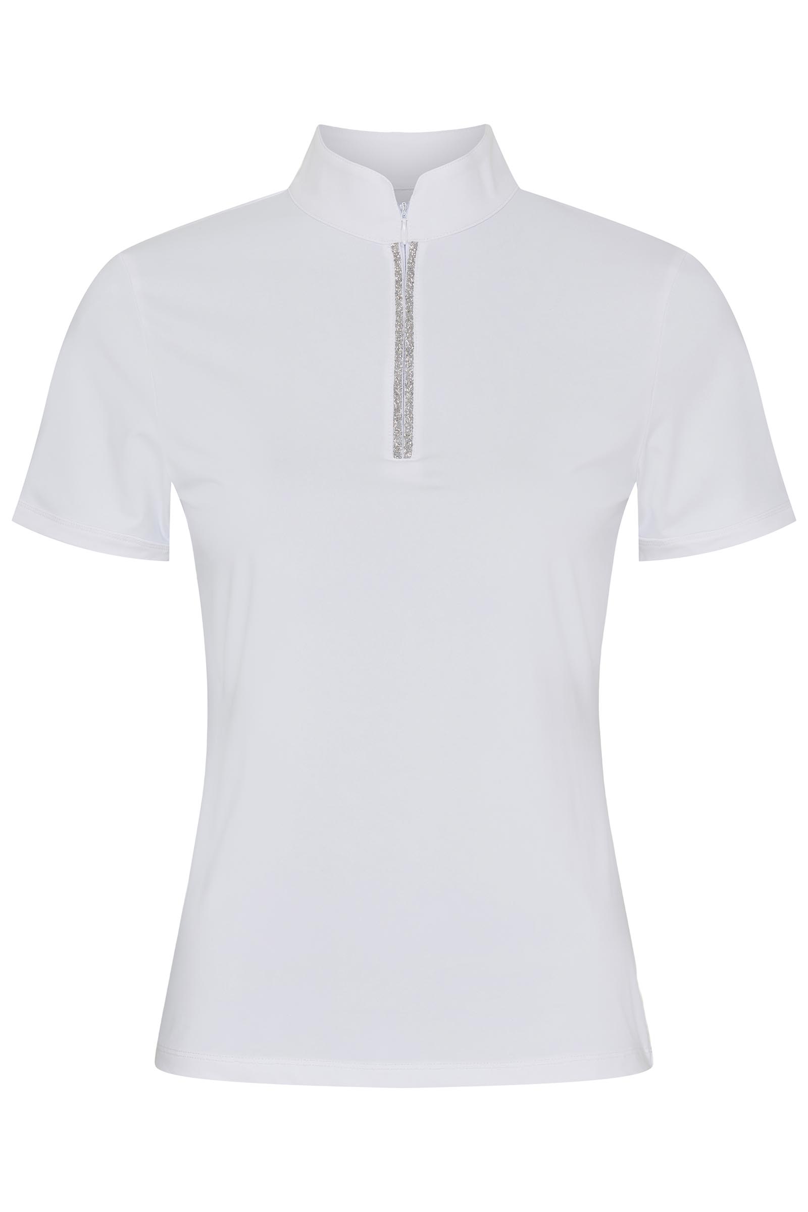 White Catago Nice Women's Half Zip Show Shirt