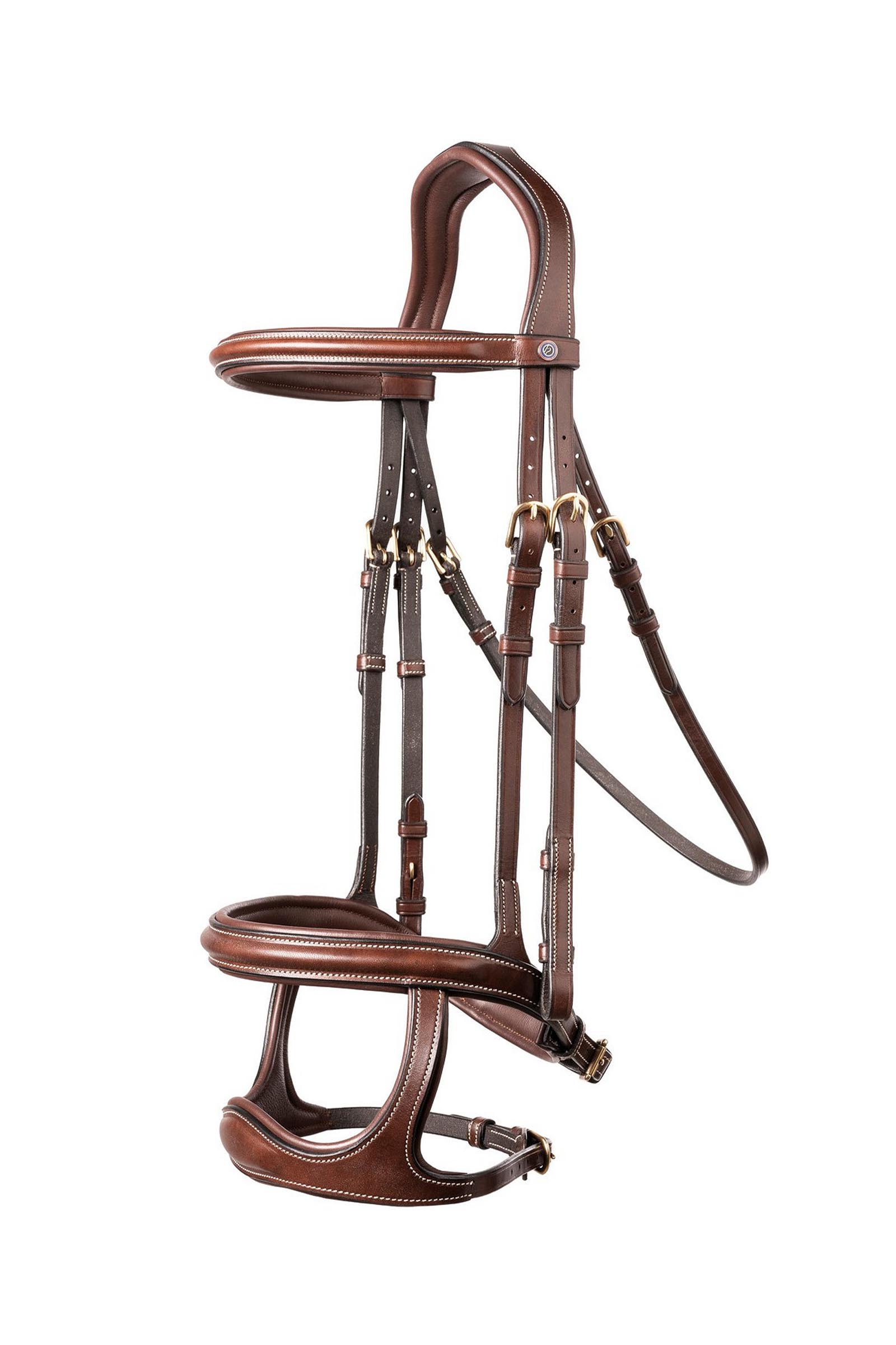 Brown/Gold Trust Equestrian Paris Dobbelt N&aelig;seb&aring;nd Bridle