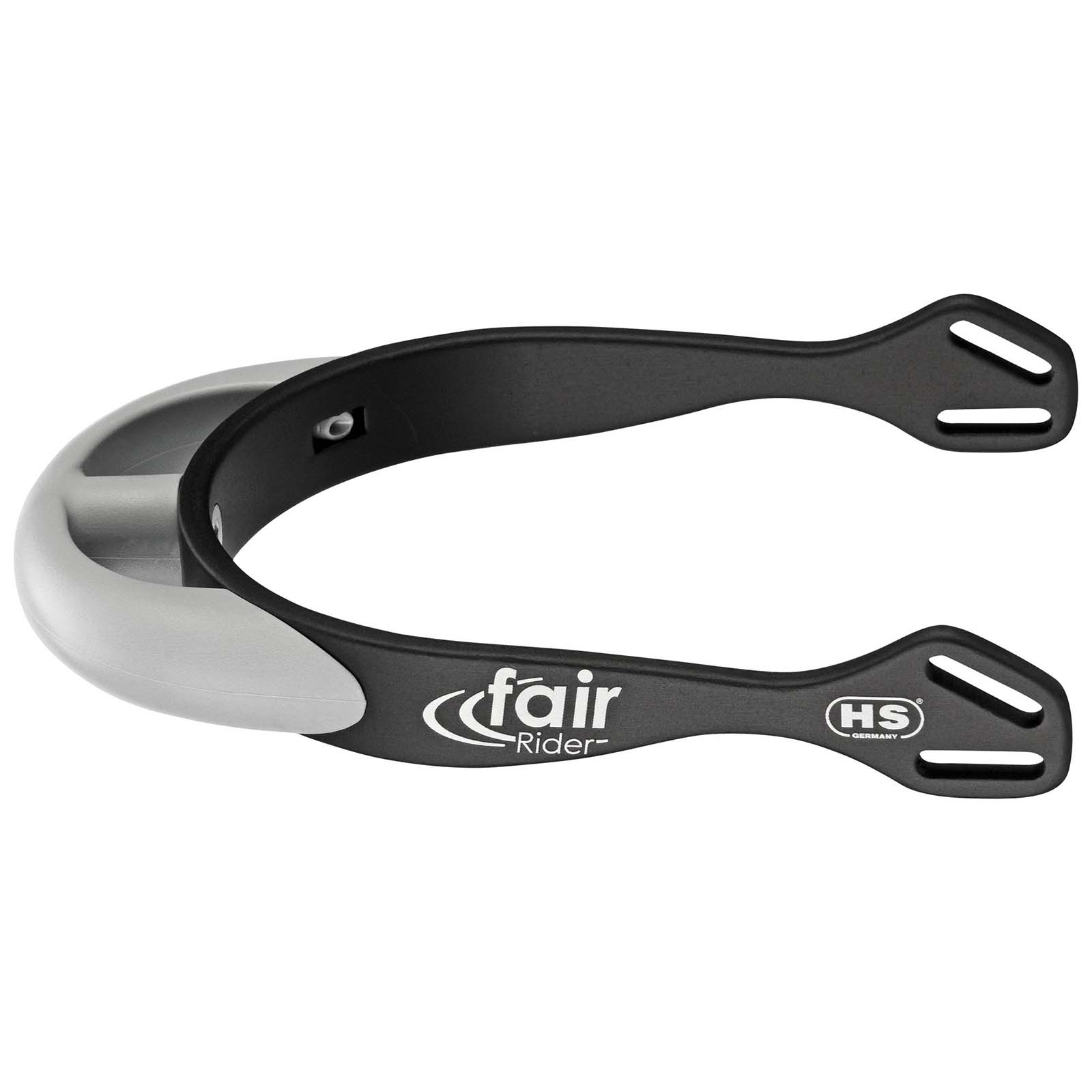 Black/Silver Sprenger FairRider Aluminium Sporer med Rund Hals 20 mm