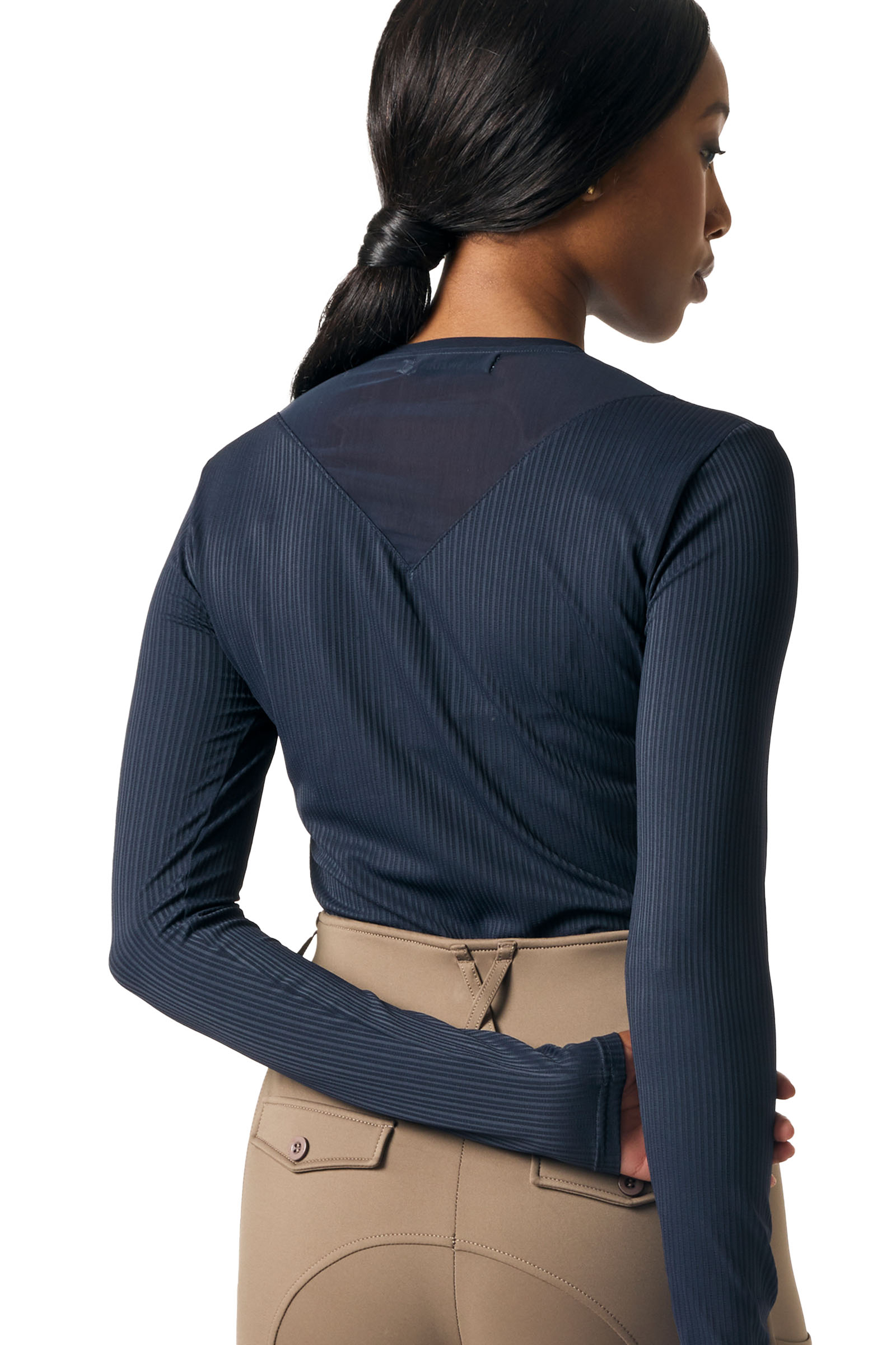 PS of Sweden Leandra L/S Stribet Mesh Tr&oslash;je