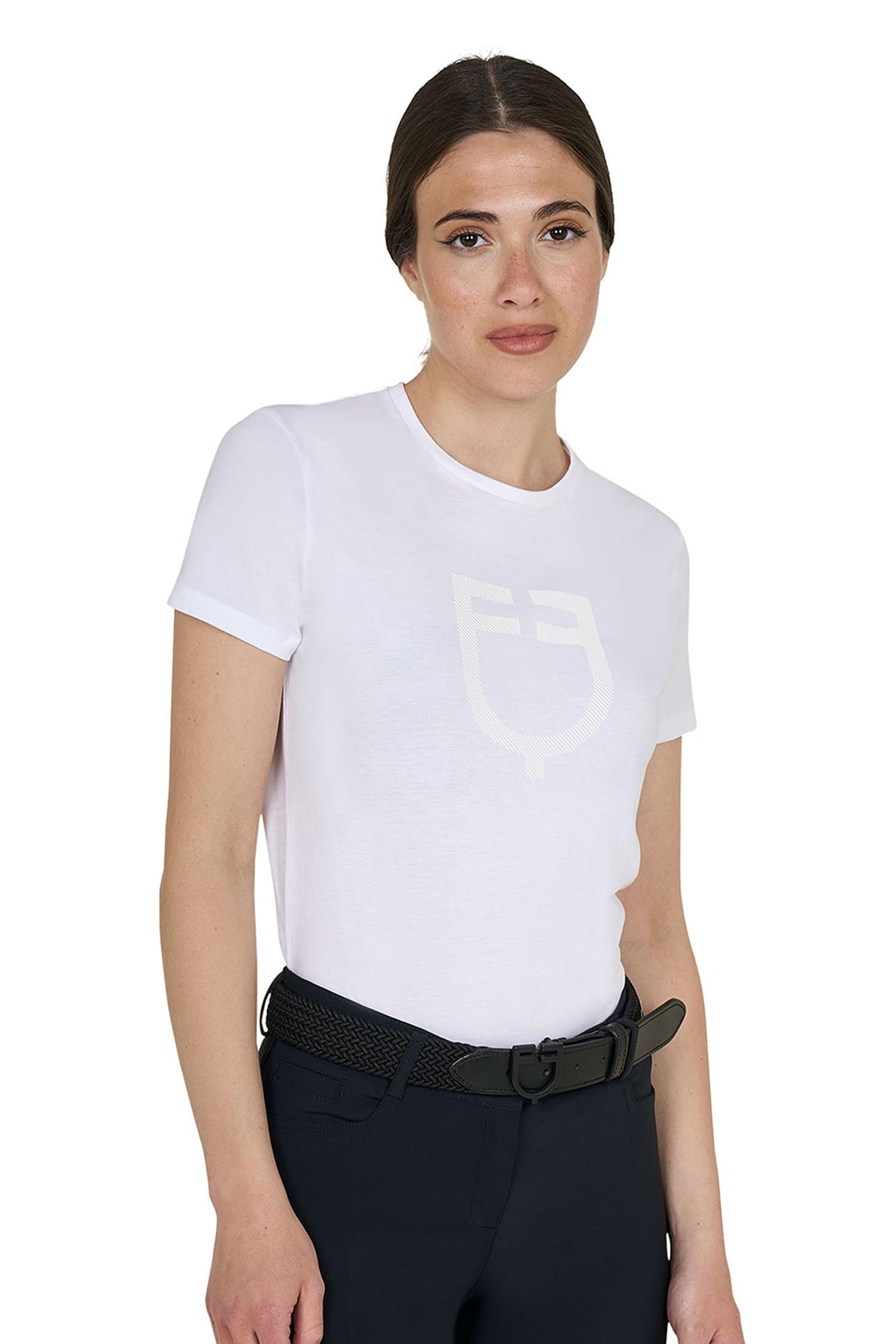 Equestro SS2026 Dame Bomulds T-shirt med blankt logo  