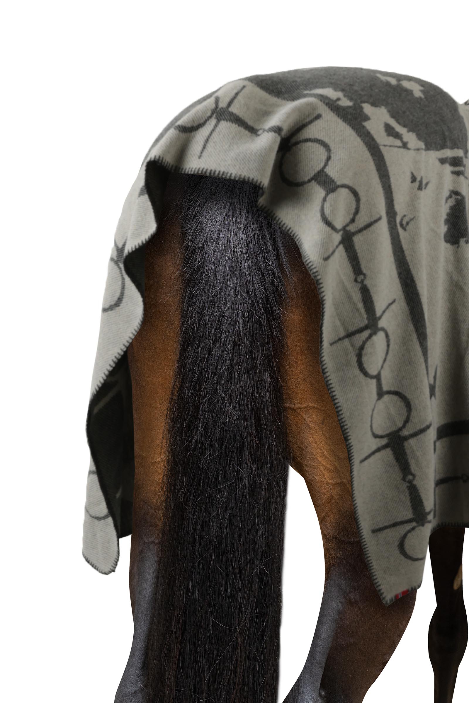 B Vertigo M&oslash;nsteret plaid med hest og bid