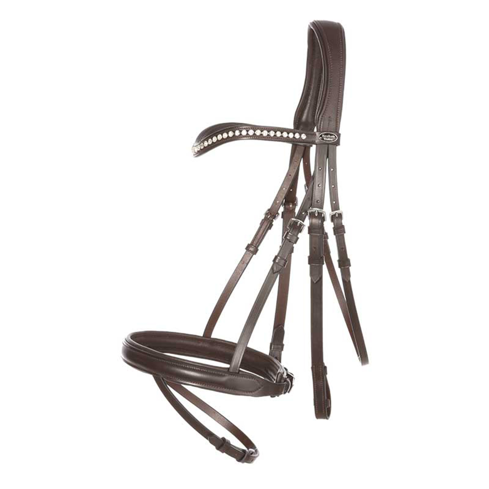Brown Kavalkade Diana IR Trense, flash næsebånd med tøjler
