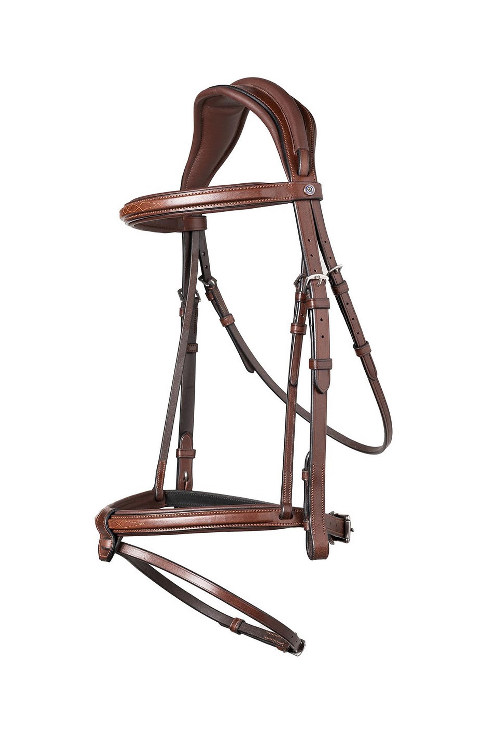 Brown/Silver Trust Equestrian Geneva Kombineret N&aelig;seb&aring;nd Bridle