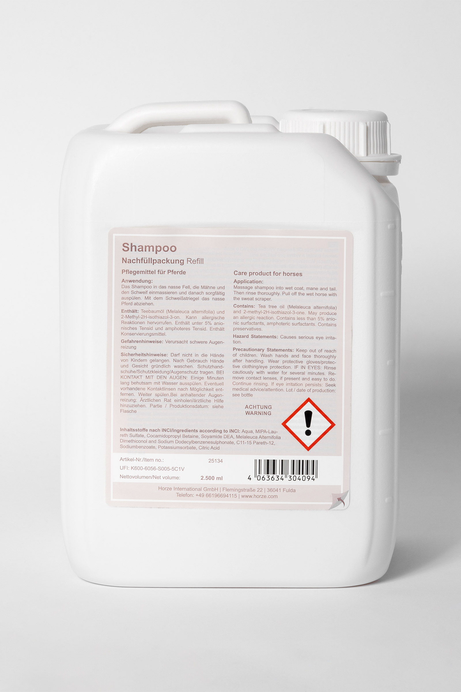 Horze Tea Tree Oil Shampoo refill, 2,5 l