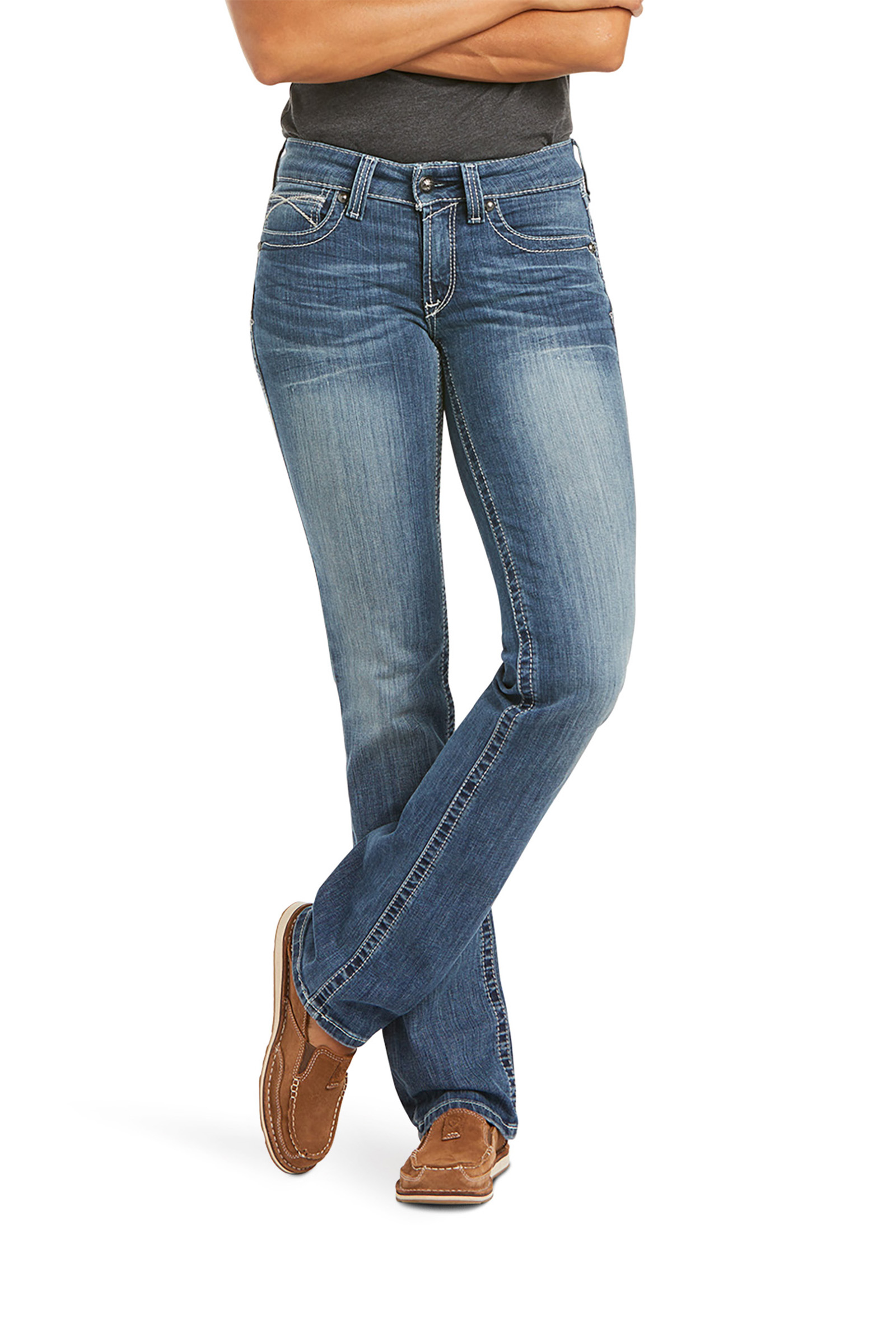 Rainstorm Ariat Real Stretch Icon Straight Jean, damemodel