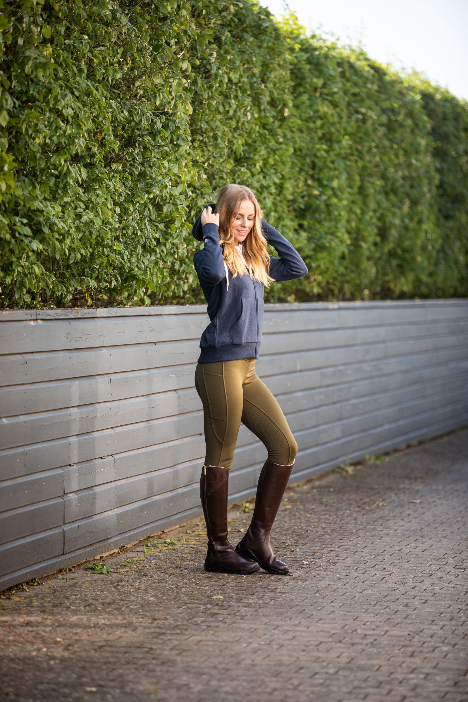 Horze Active fuld grip vinterridetights med telefonlomme, damemodel