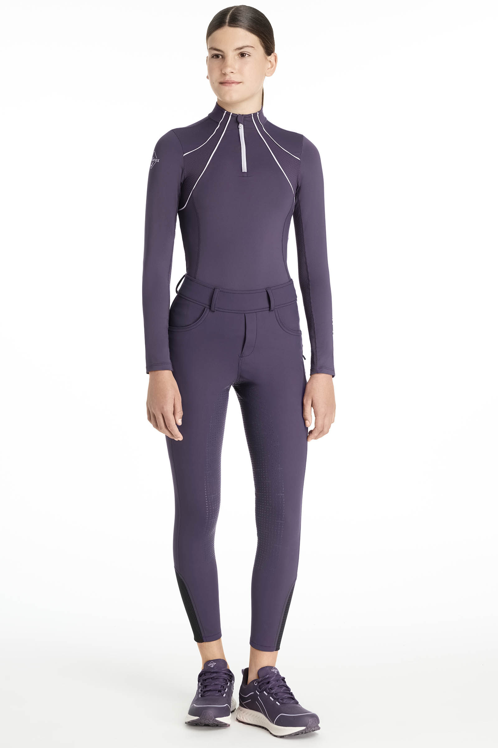 LeMieux Young Rider Ella b&oslash;rne breggings med bl&oslash;d inderside og fuldt grip