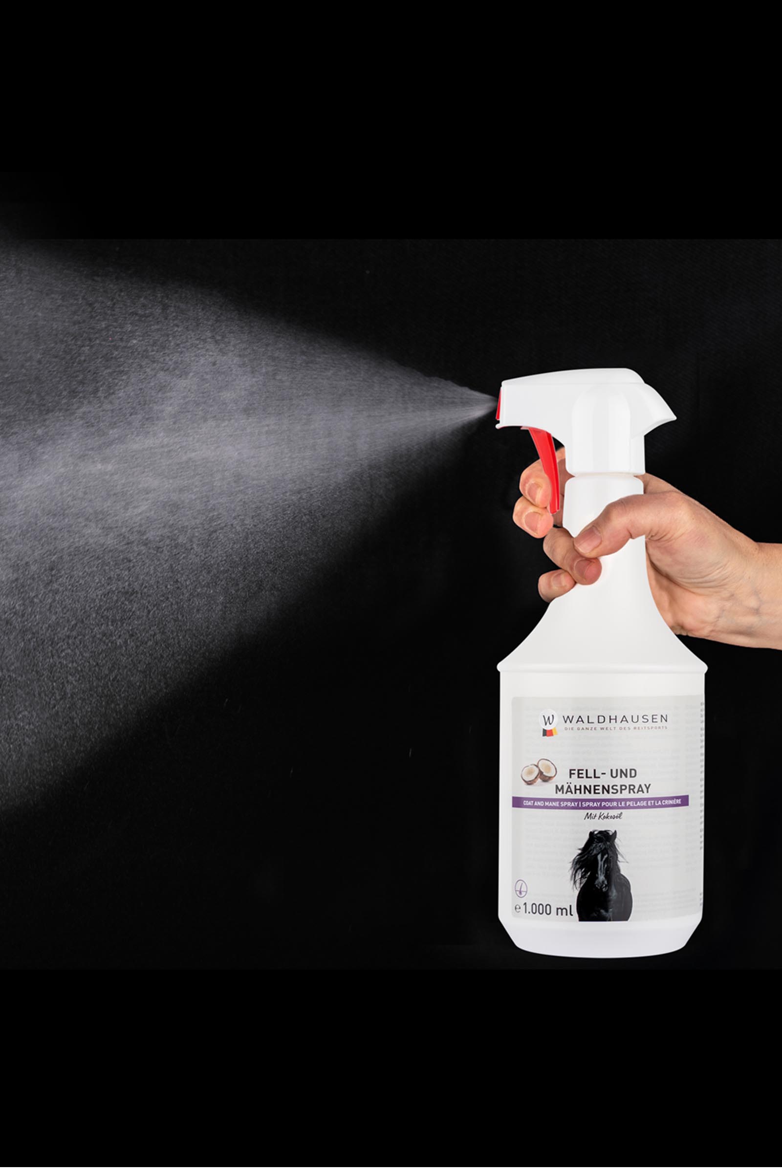 Waldhausen pels- og manespray med kokosolie, 1 l