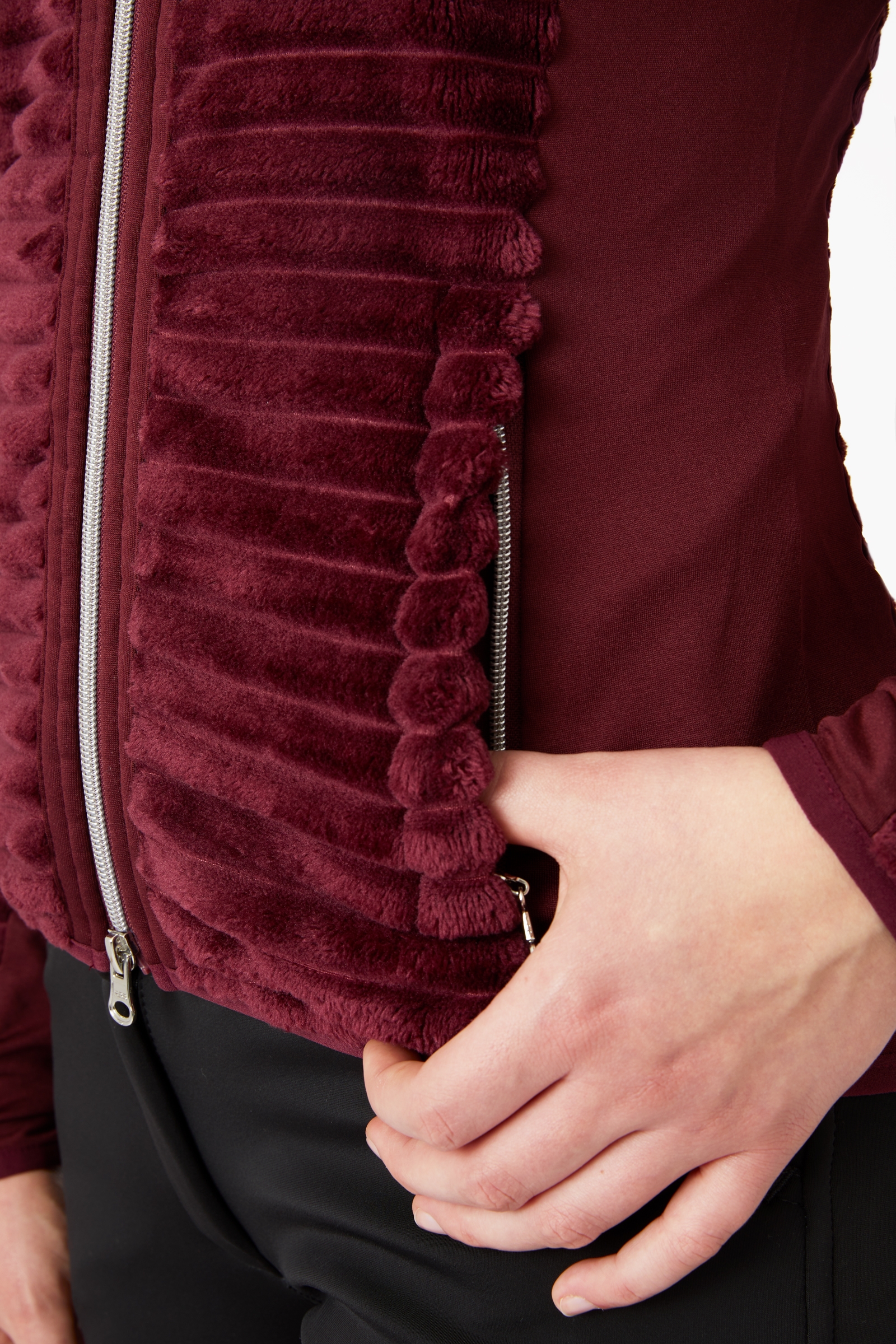 Horze Della Stribet Fleece Ridejakke, damemodel