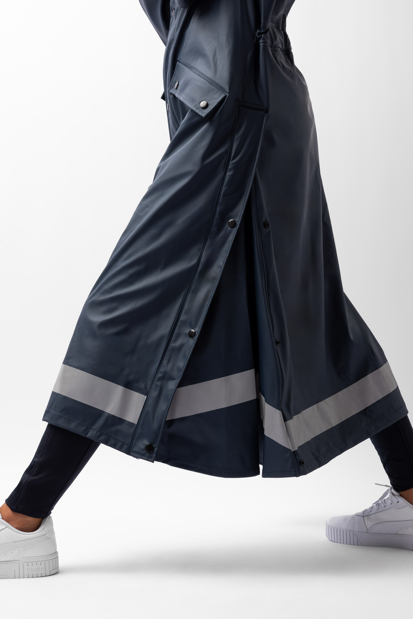 Horze Hazel lang regnfrakke med slidser, damemodel