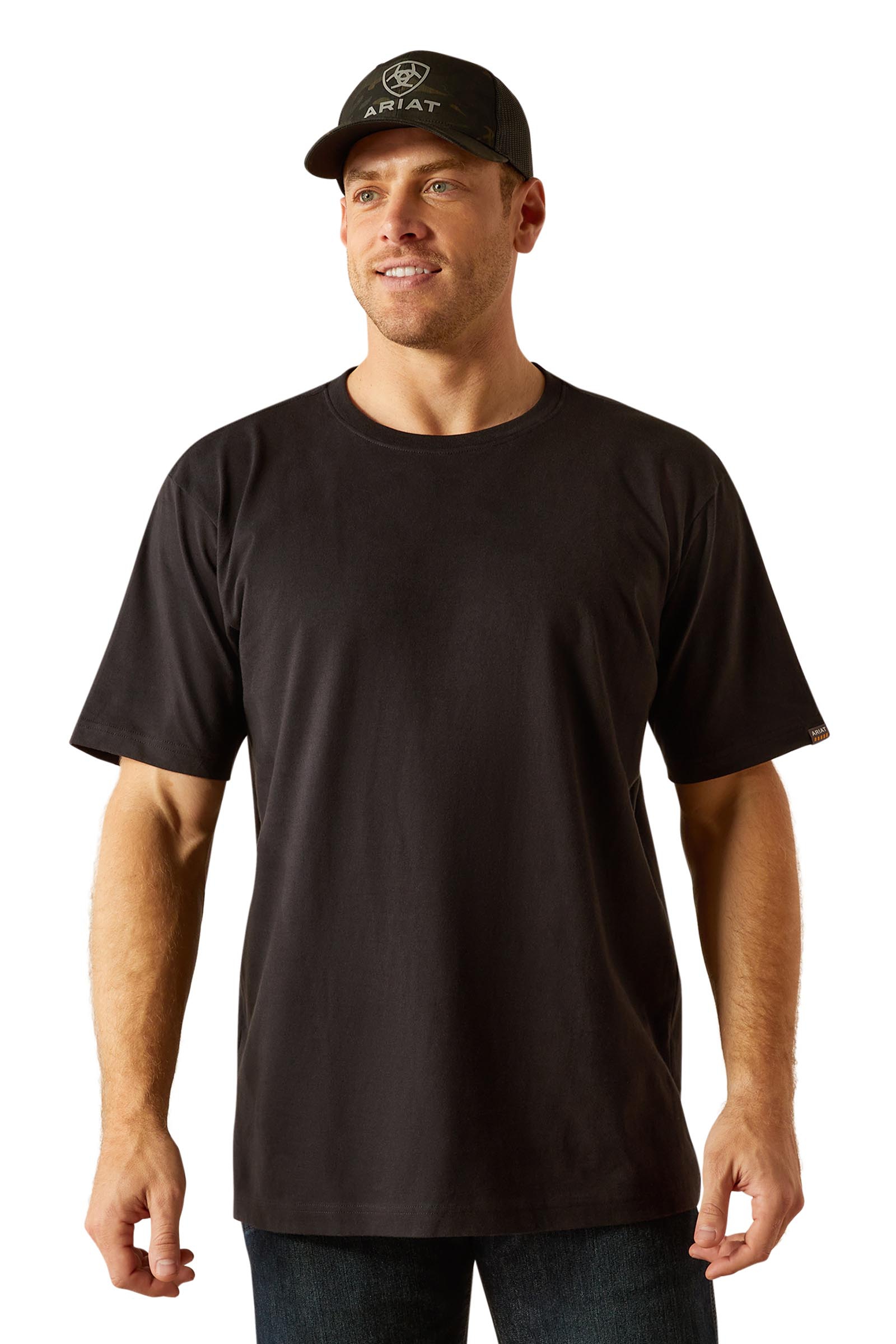 Black Ariat Rebar Cotton Strong Standard Herre T-shirt