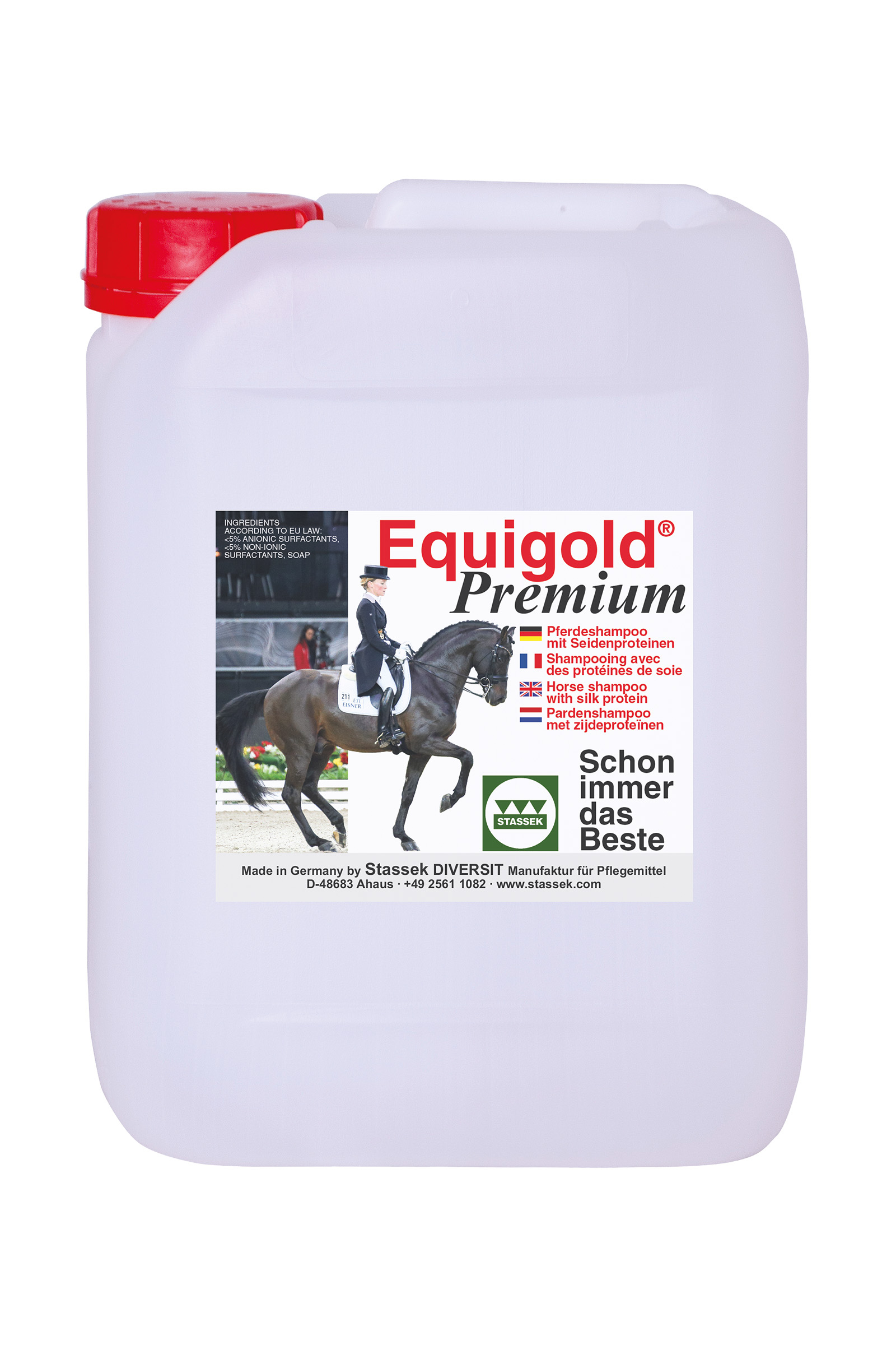 Stassek Equigold Premium Horse Shampoo, 5 liter